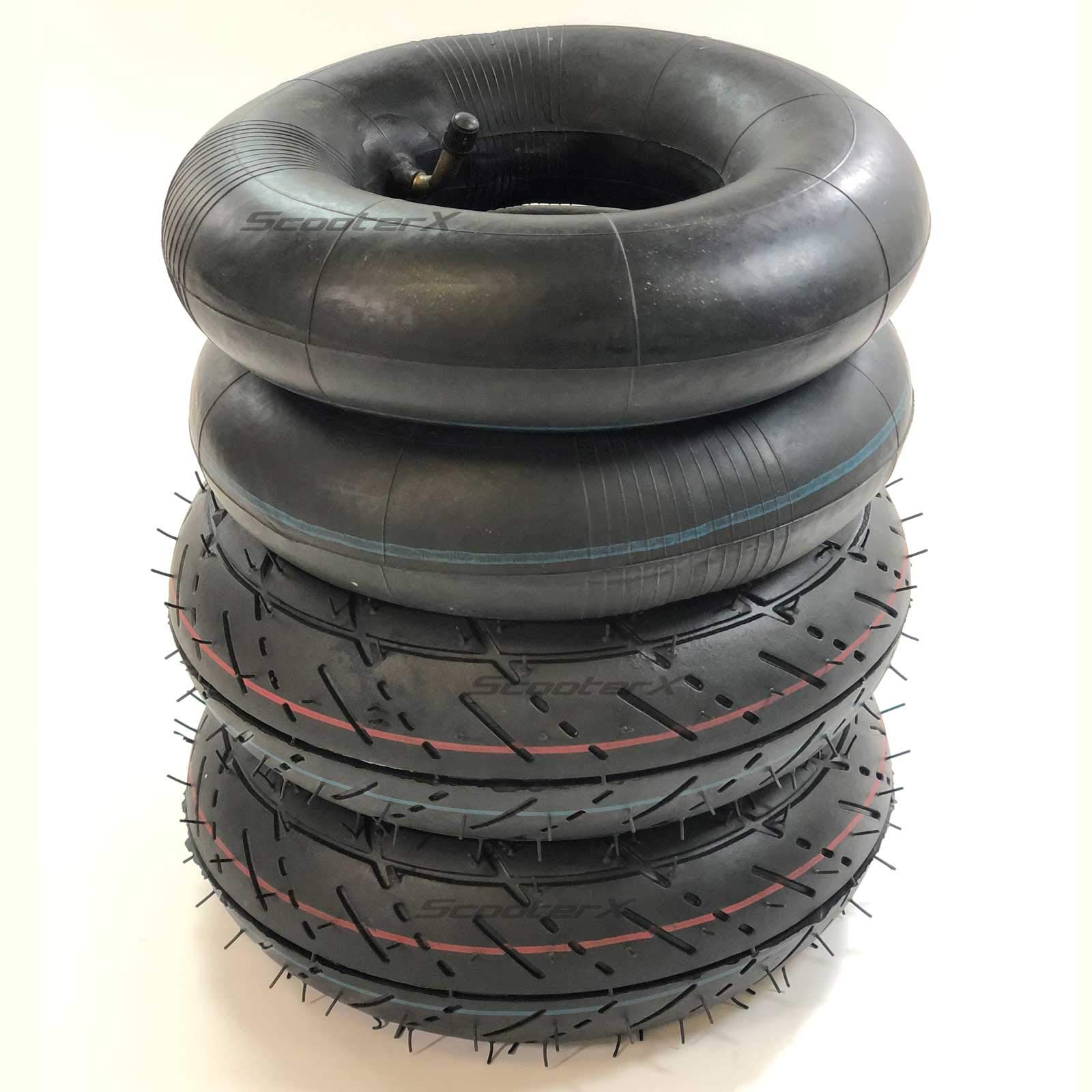 2 Pack 10 x 3.50-4 Street Tread Tires with 2 Inner Tubes - Perfect for Golf Carts, Lawn Mowers, and Utility Trailers