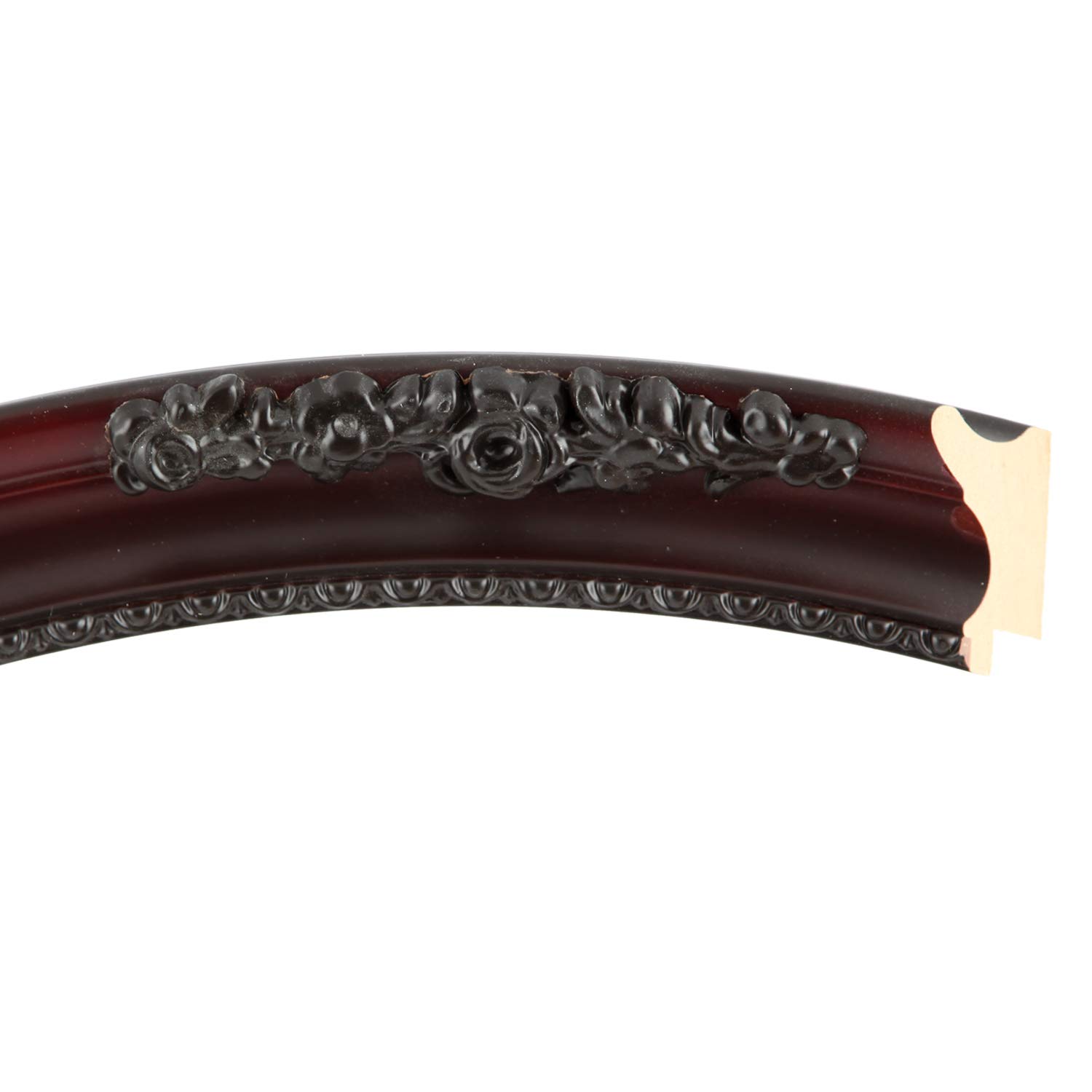 Oval Beveled Wall Mirror - Versailles Style Rosewood Frame - 24x28 Inches - Elegant Home Decor for Living Room, Bedroom & Entryway
