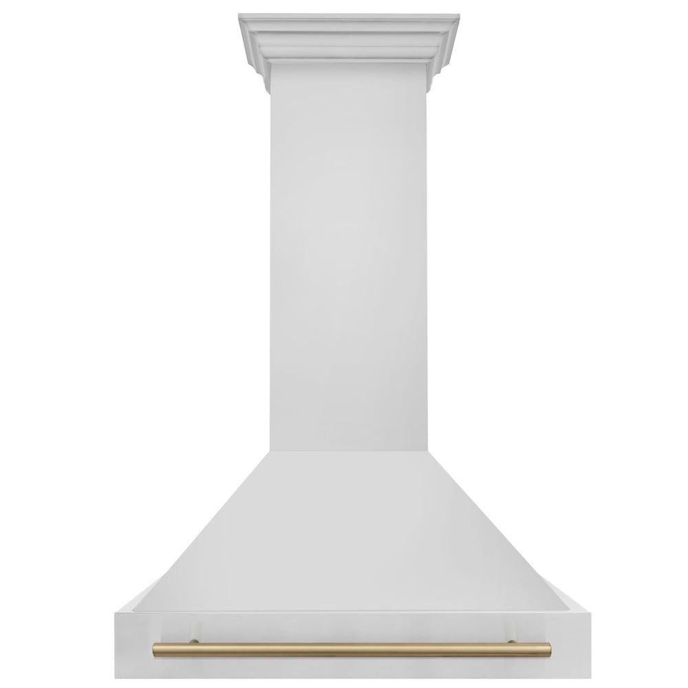 ZLINE Autograph Edition 36 Inch Stainless Steel Range Hood with Stainless Steel Shell & Accent Handle (8654STZ 36) - Professional Kitchen Ventilation for Modern Homes