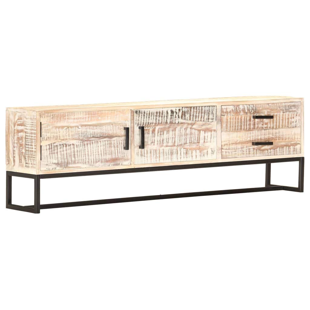 Rustic Acacia Wood TV Stand with Storage - 55.1