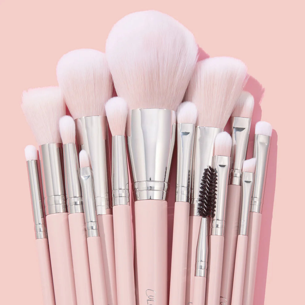 Colourpop Smoke 'n Roses Brush Set - 5-Piece Vegan Makeup Brush Kit for Blending, Contouring & Highlighting | Perfect for Everyday Makeup & Professional Looks