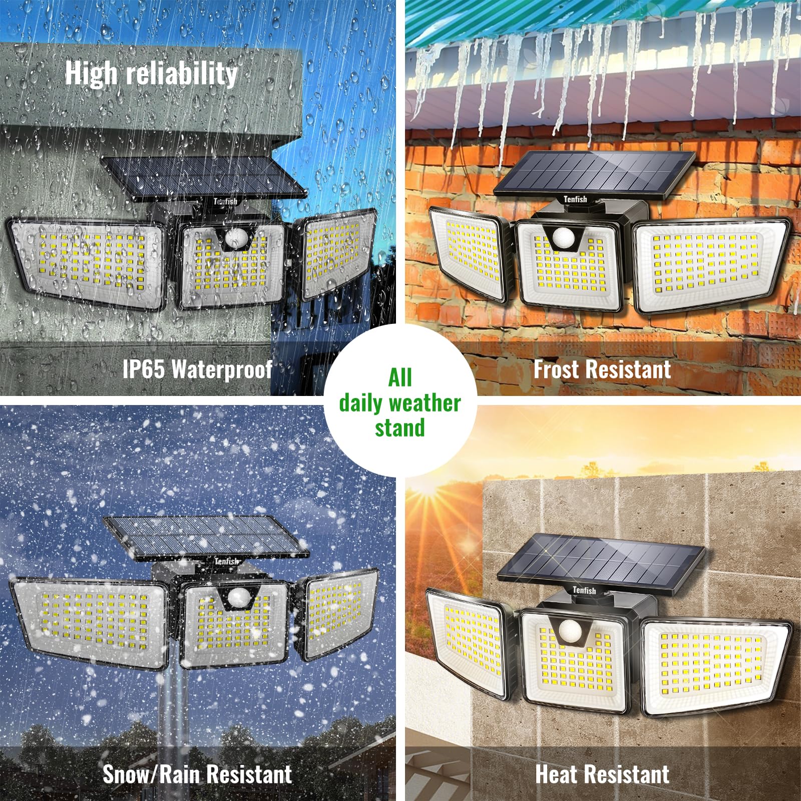 Solar Outdoor Lights with 3 Modes Remote Control - IP65 Waterproof Super Bright LED Security Lights with Motion Sensor for Garden, Patio, Pathway, and Driveway (1 Pack)