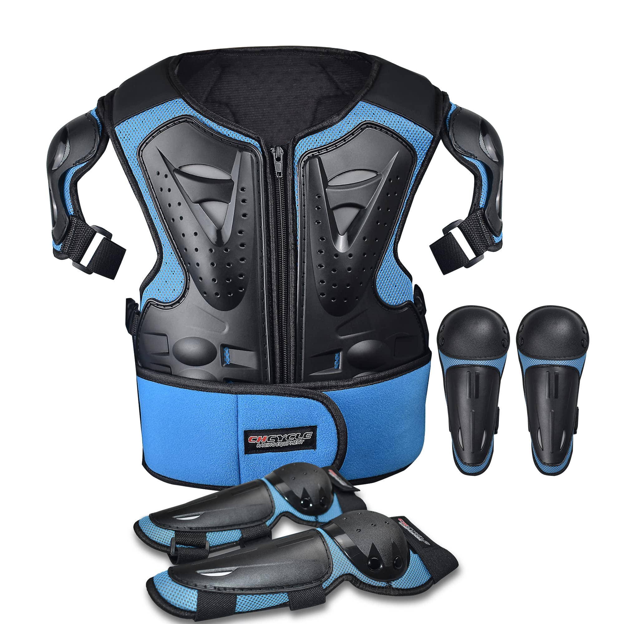 Kids Dirt Bike Gear Set - Motorcycle Armor Suit with Chest Protector & Elbow/Knee Pads for Motocross, BMX & Cycling | Youth Protective Equipment for Off-Road Riding & Bike Safety