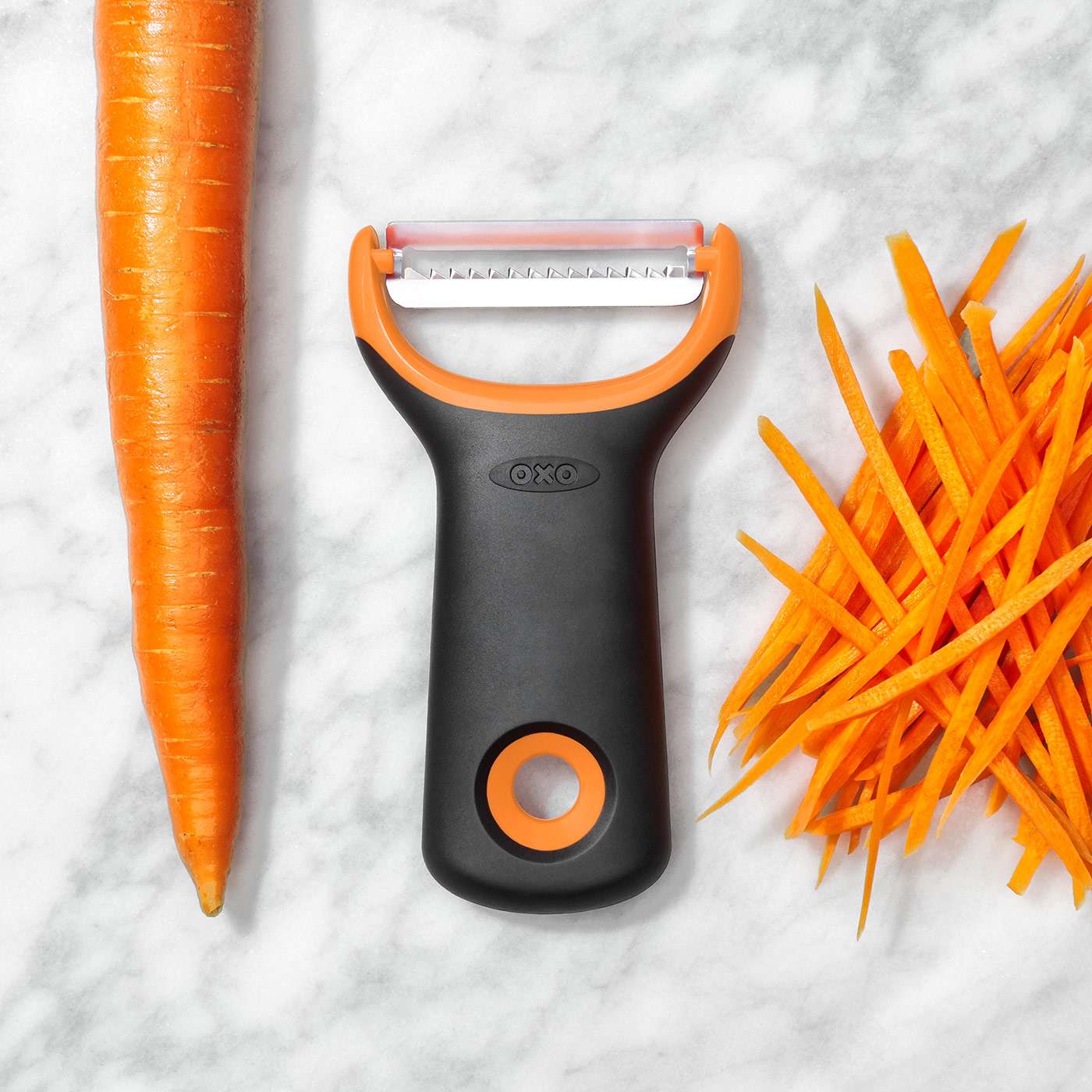 OXO Julienne Peeler - Stainless Steel Vegetable Slicer for Zucchini, Carrots & Potatoes - Perfect for Salads, Stir-Fries & Healthy Meal Prep