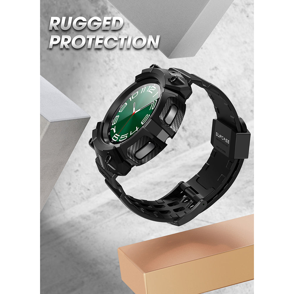 Samsung Galaxy Watch6 47mm Case with Screen Protector - Unicorn Beetle Pro Rugged Protective Cover for Men & Women - Perfect for Outdoor Sports, Running & Daily Use (Black)