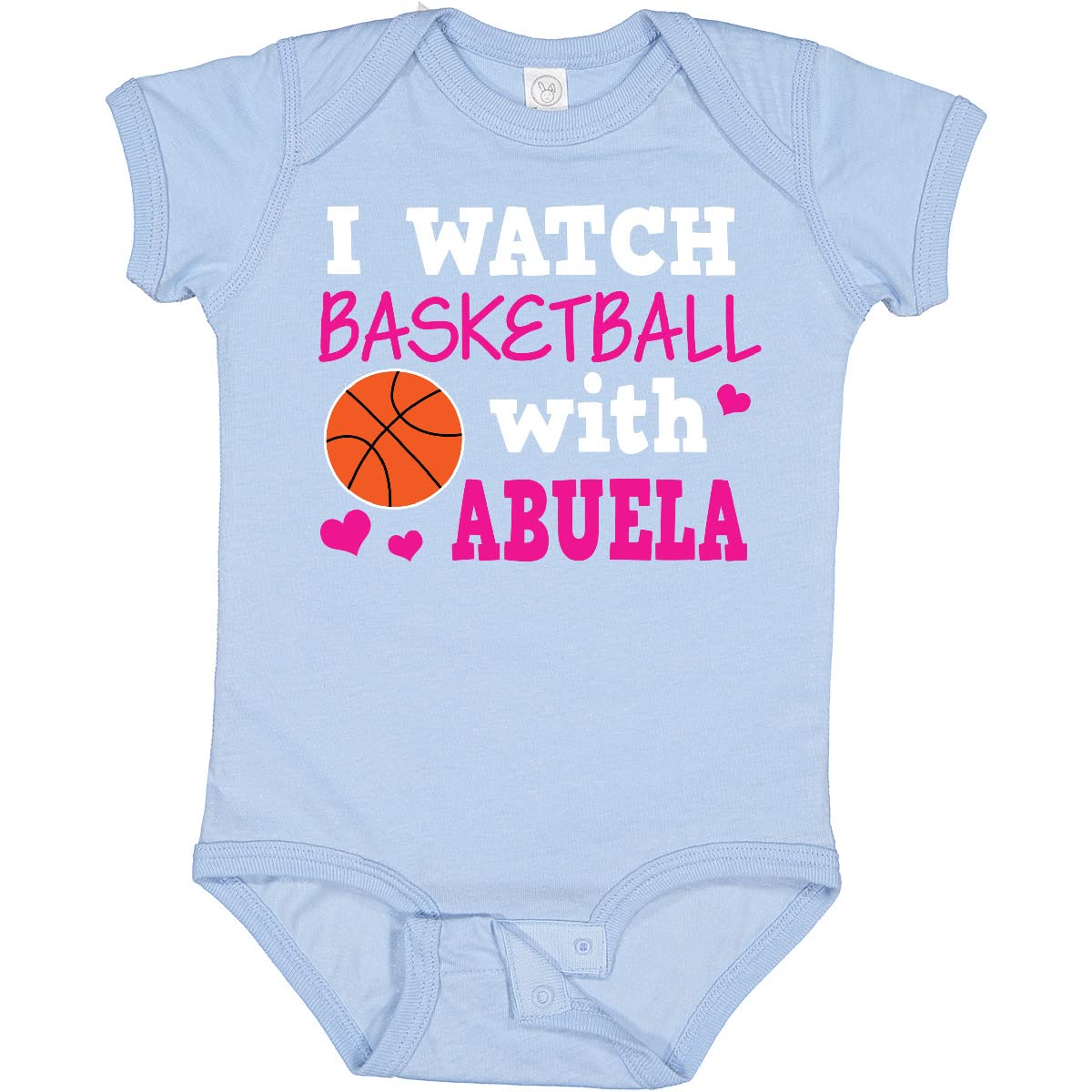 Inktastic I Watch Basketball with Abuela Baby Bodysuit - Cute Hispanic Family Basketball Fan Outfit for Infants & Toddlers - Perfect for Game Day, Family Photos & Hispanic Heritage Month