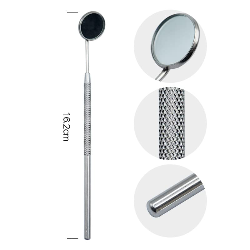 2-Pack Stainless Steel Dental Mouth Mirror - High Definition Teeth Inspection Tool for Dentists, Hygienists & Home Use - Perfect for Dental Exams, Teeth Whitening & Oral Cleaning Procedures
