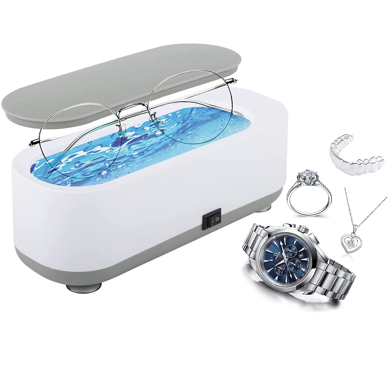 Portable Ultrasonic Jewelry Cleaner 250ML for Jewelry & Watches - Home & Travel Use