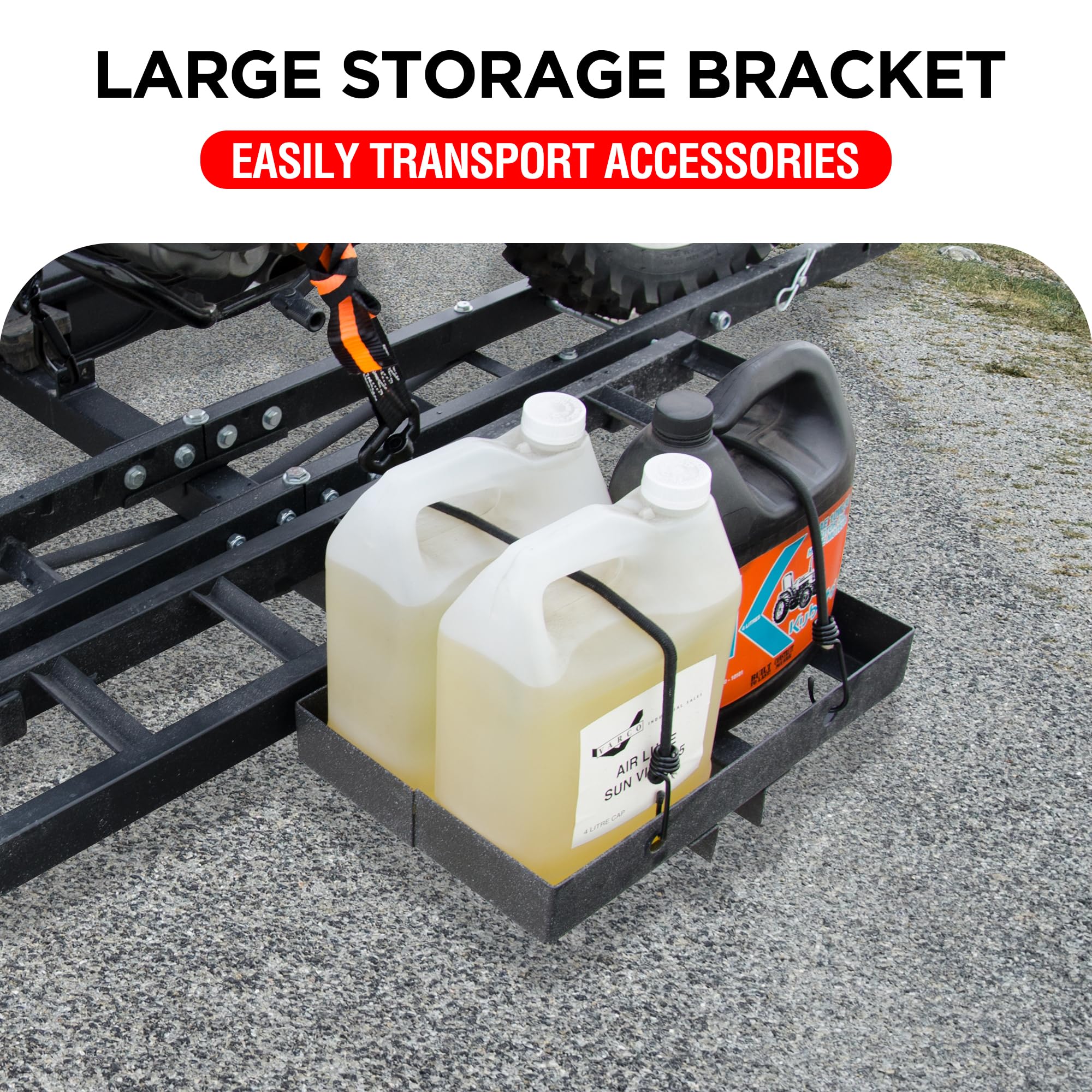 Heavy Duty 500 LBS Motorcycle Hitch Carrier with Loading Ramp & Gas Can Holder - Universal Hitch Mount Rack for Scooter, Dirt Bike, ATV Hauling | Perfect for Road Trips, Camping & Off-Road Adventures