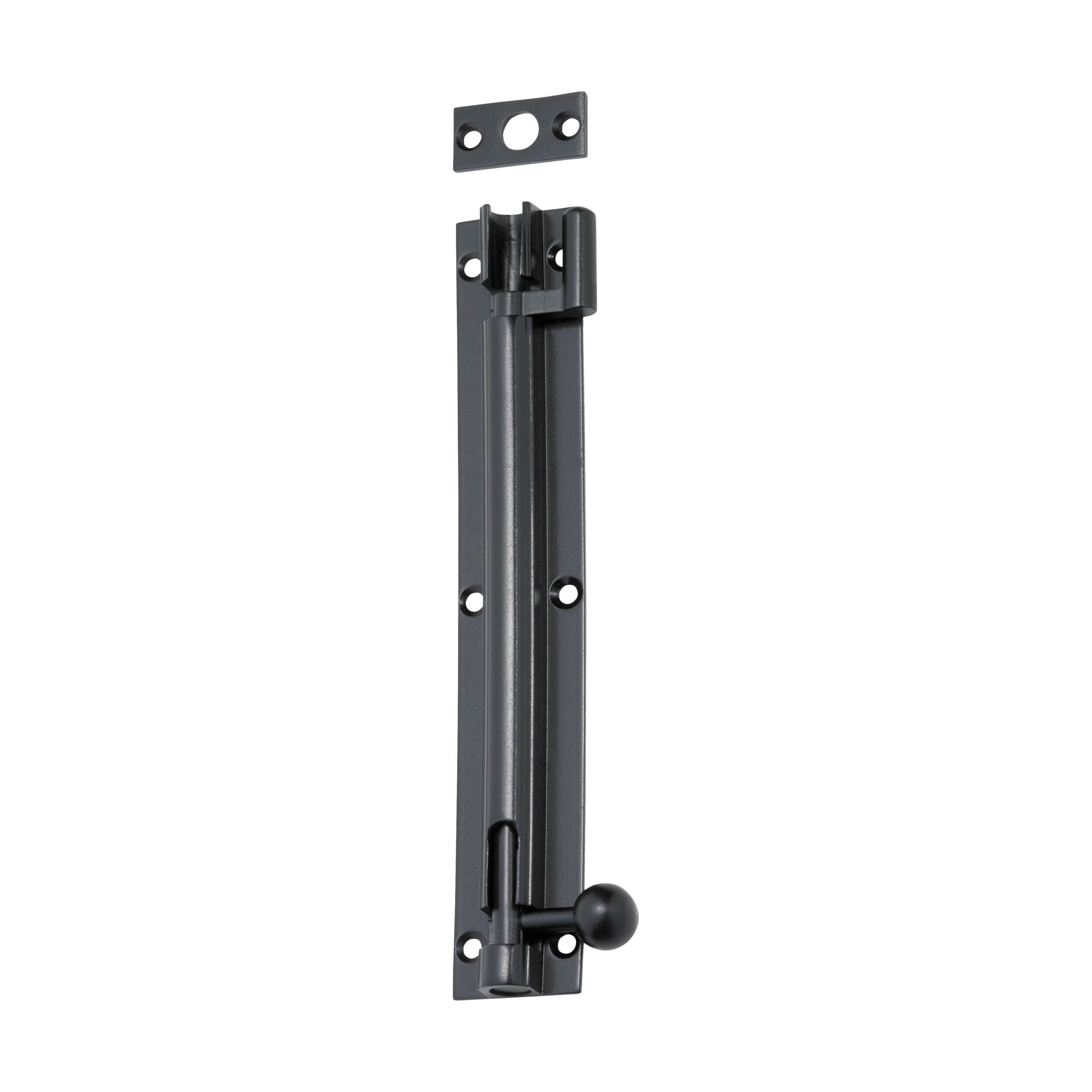 1946 Barrel Bolt Offset - Matte Black Finish - 150mm Length x 25mm Width - Heavy Duty Door & Gate Latch for Home Security & Shed Locking