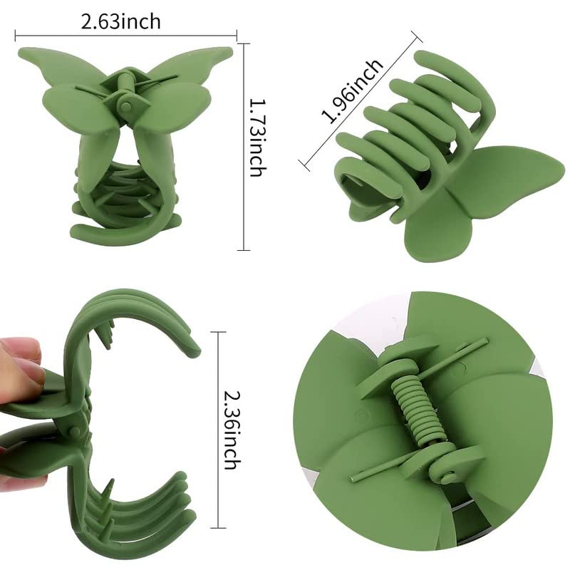 FAMEZA 4-Pack Matte Butterfly Hair Clips for Women & Girls - 2.36