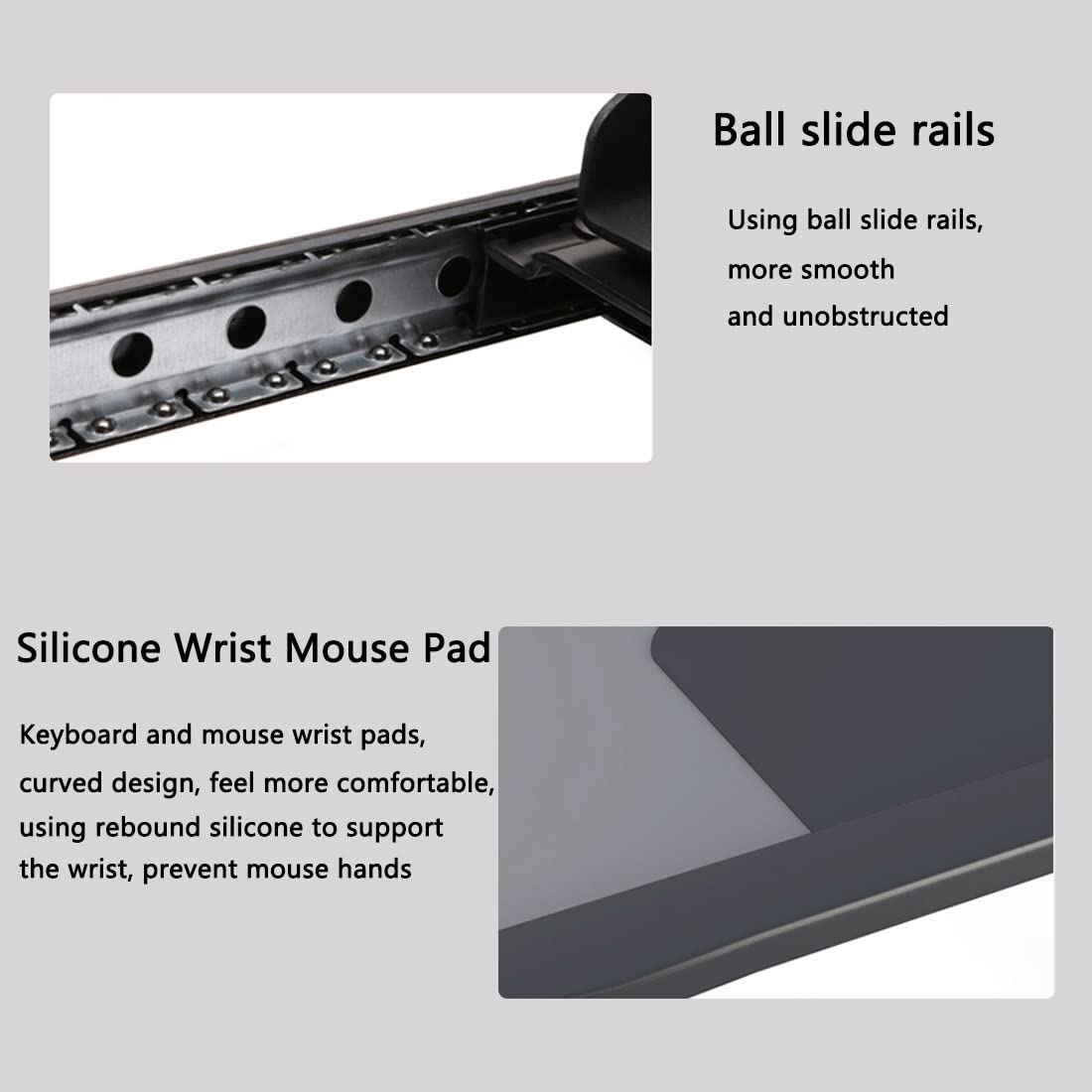 Adjustable Ergonomic Keyboard Drawer - Sliding Keyboard Tray with Height Adjustment for Office, Home & School - Perfect for Workspace Organization & Comfortable Typing
