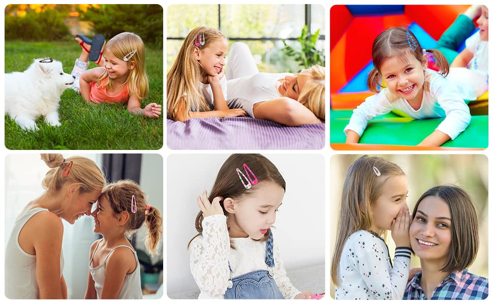 Melbees by Yellow Chimes 20-Piece Girls Hair Clips Set - Colorful Snap Clips & Tic Tac Hair Pins for Kids - Cute Hair Accessories for School, Parties & Everyday Wear