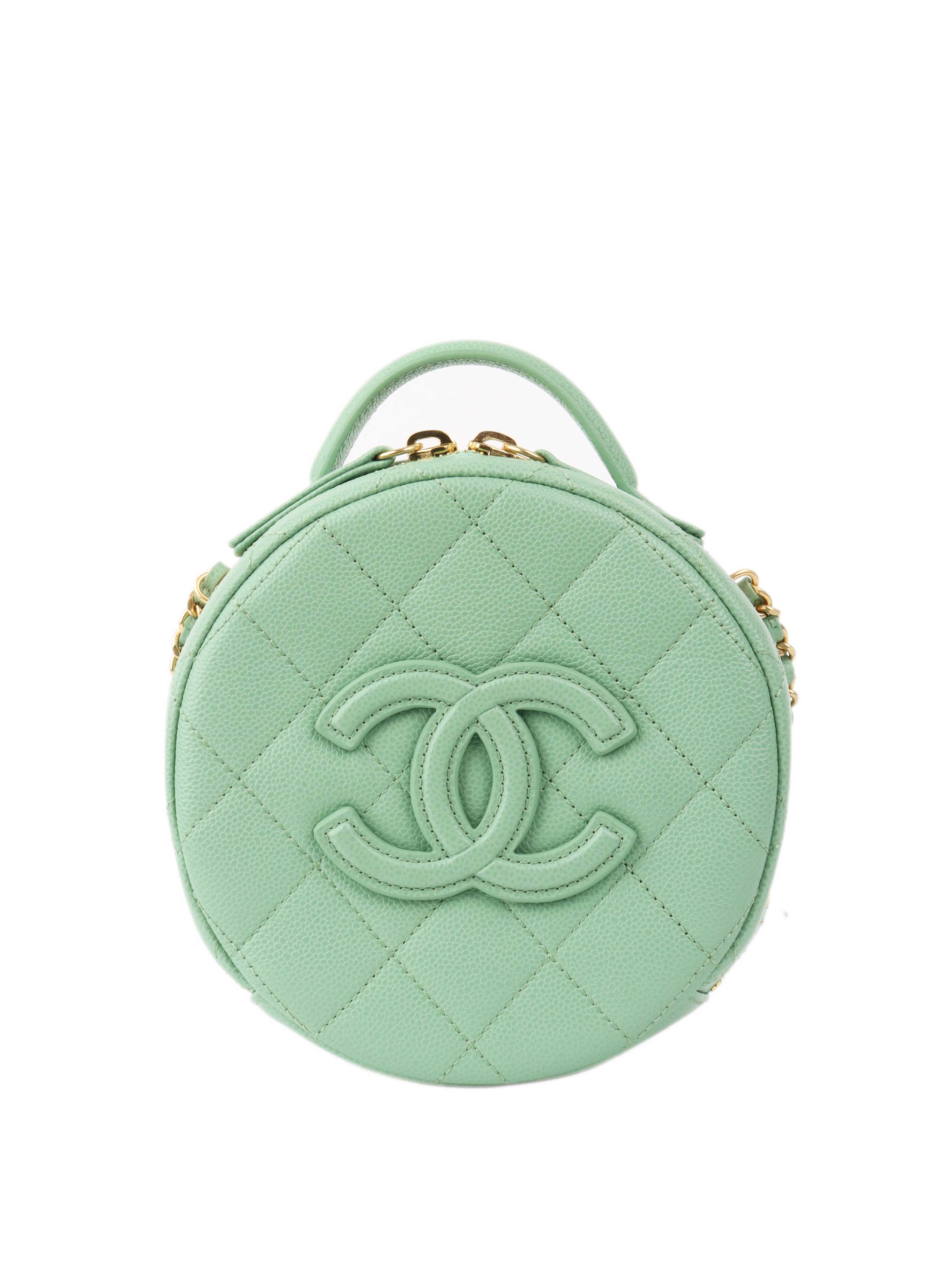 Chanel Green Round Vanity Bag - Luxury Women's Handbag for Evening Parties, Date Nights & Special Occasions