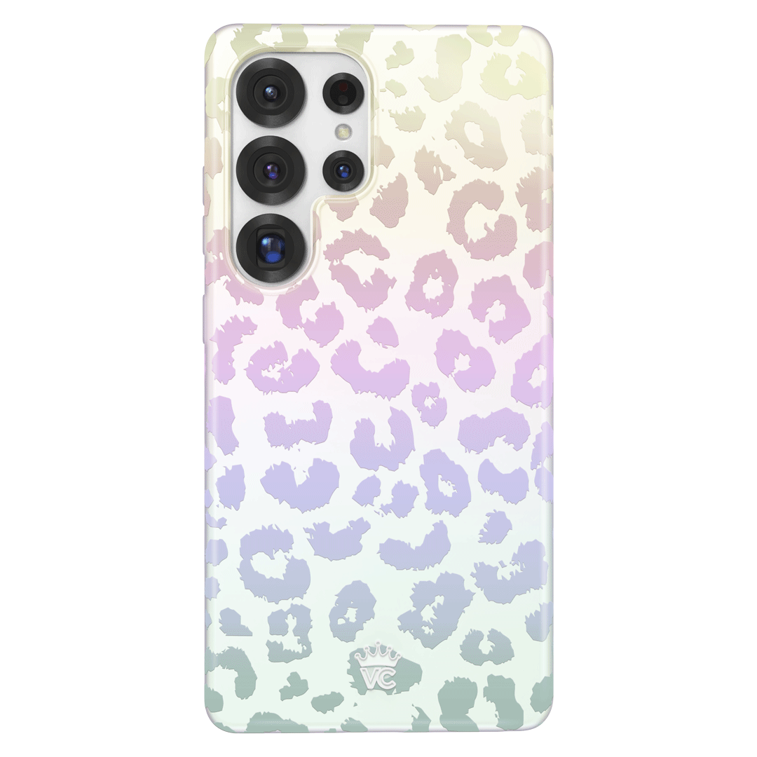 White Opal Leopard Print Phone Case for Samsung Galaxy - Stylish Protective Cover for Everyday Use & Fashion Accessory