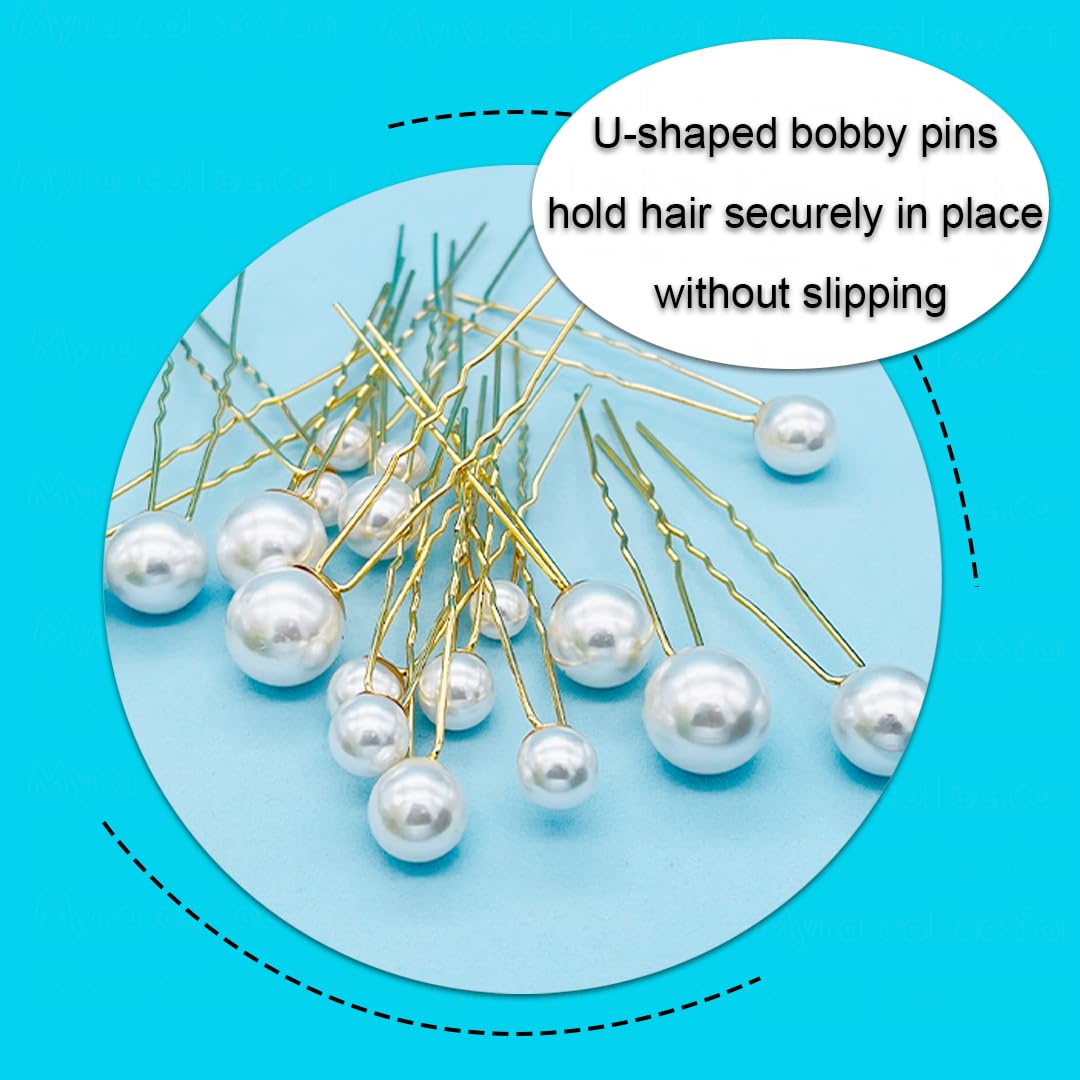 18Pcs White Pearl Hair Pins - Elegant Bridal Wedding Hair Accessories for Women & Girls