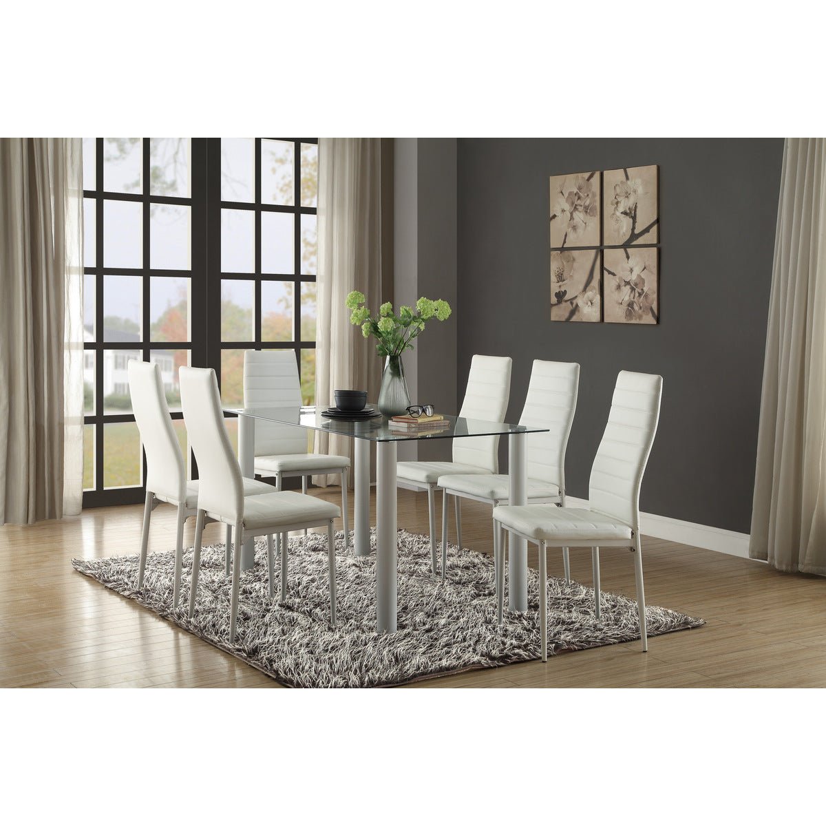 Florian Collection White Dining Chairs - Set of 2 Modern Kitchen Chairs for Dining Room, Breakfast Nook, and Home Decor