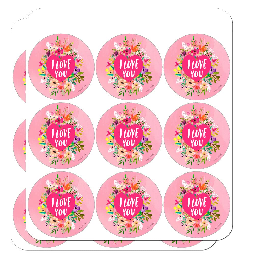 I Love You Flower Heart Wreath Planner Stickers - Scrapbooking, Bullet Journal & Crafting Decorative Stickers for DIY Projects, Wedding Invitations & Gift Wrapping
