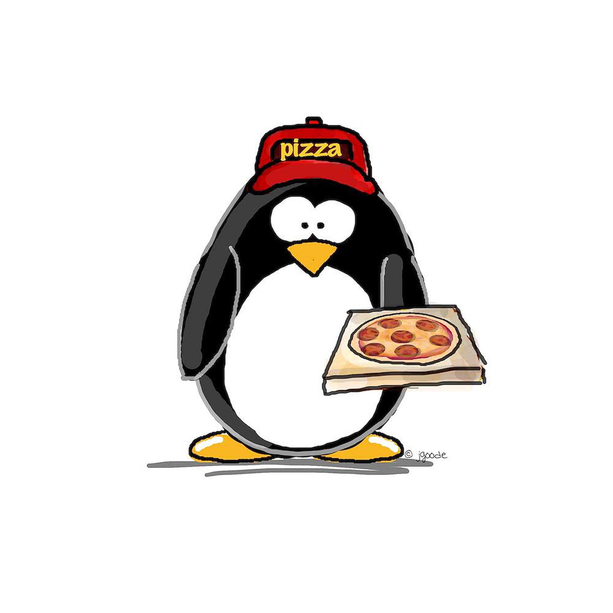 Pizza Penguin Ceramic Coffee Mug 11 oz (325 ml) - Funny Novelty Gift for Coffee & Tea Lovers - Perfect for Office, Home & Gifts