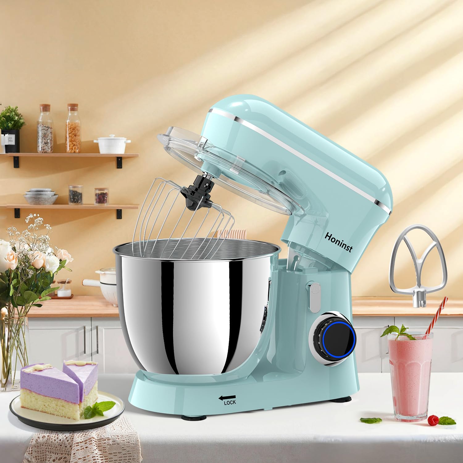 **6.5QT 10-Speed Tilt-Head Electric Stand Mixer with Bowl, Dough Hook, Whisk & Beater – Powerful Kitchen Mixer for Baking, Cakes, Cookies & Dough – Perfect for Home Bakers & Cooking Enthusiasts**