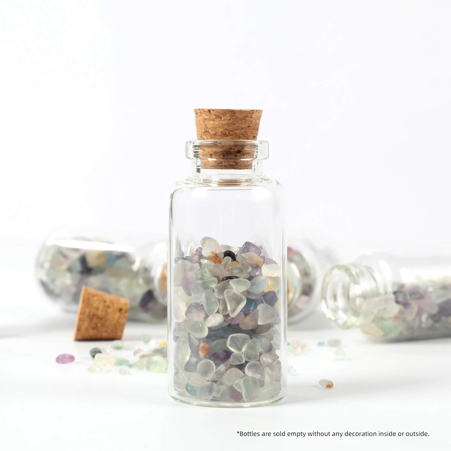 Magic Season Decorative Glass Bottles (15 Pcs) - 0.7 fl oz Mini Glass Jars for DIY Crafts, Wedding Favors, Bath Salts & Essential Oils Storage - Perfect for Home Decor, Party Supplies & Gift Packaging