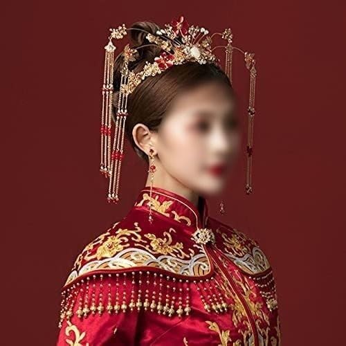 Elegant Bridal Hairpins Set - Vintage Chinese Hanfu Hair Sticks with Tassels, Wedding Hair Ornaments & Earrings for Women - Perfect for Bridal, Hanfu Costume, and Traditional Ceremonies