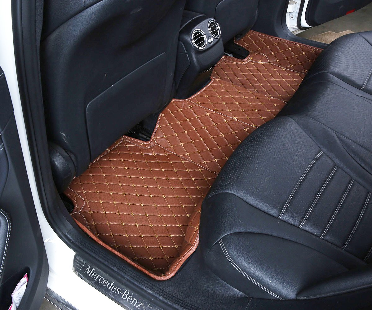 Premium All-Weather 3rd Row Seat Floor Mats - Heavy Duty Custom Fit Floor Liners for SUVs, Sedans & Cars (Brown) | Perfect for Road Trips, Family Vacations & Everyday Protection