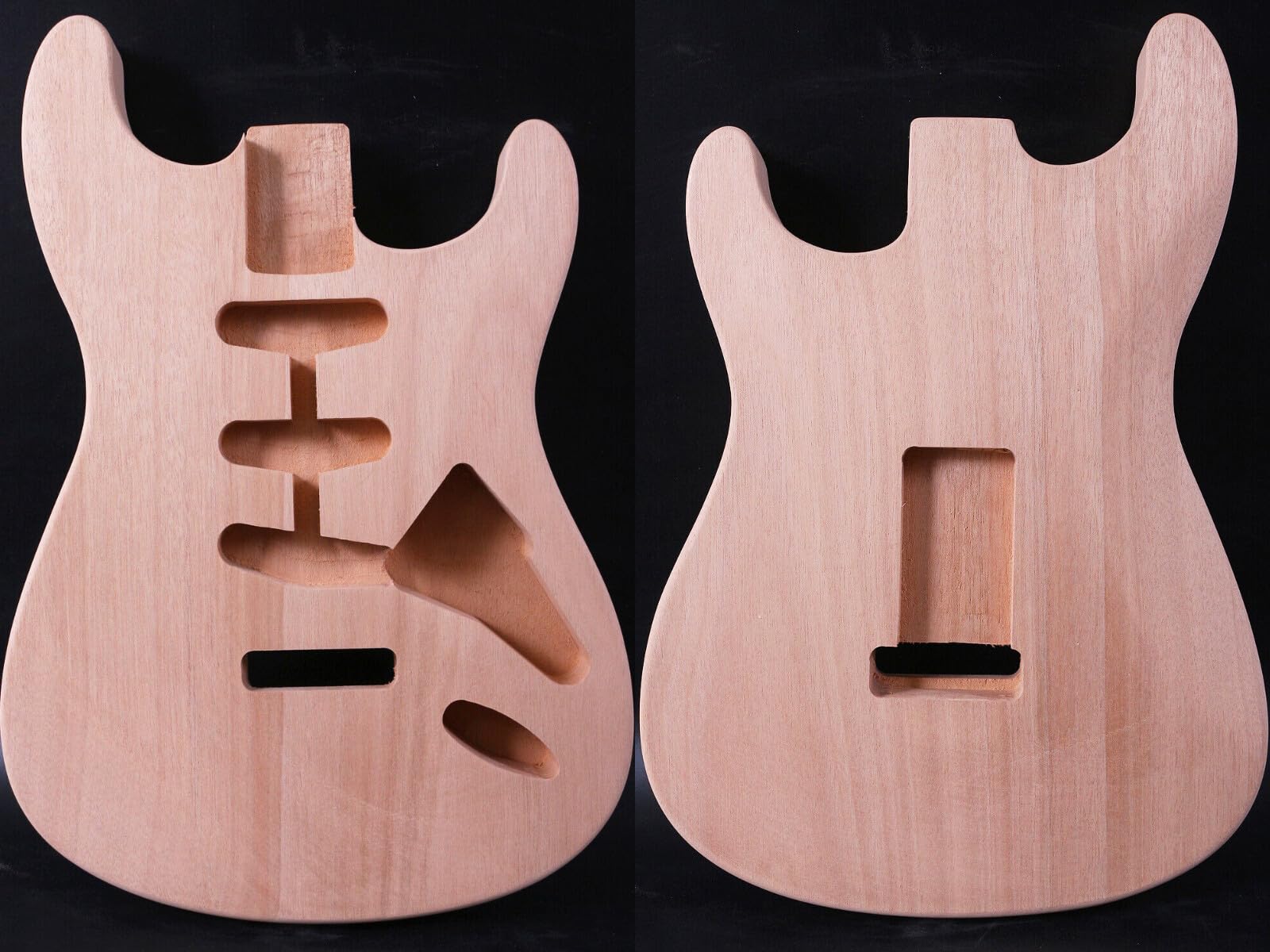 Unfinished Mahogany Guitar Body DIY Kit - SSS Style Bolt-On Heel for Electric Guitar Building & Customization (S17T Whole Piece) | Perfect for Luthiers, Musicians & Guitar Enthusiasts