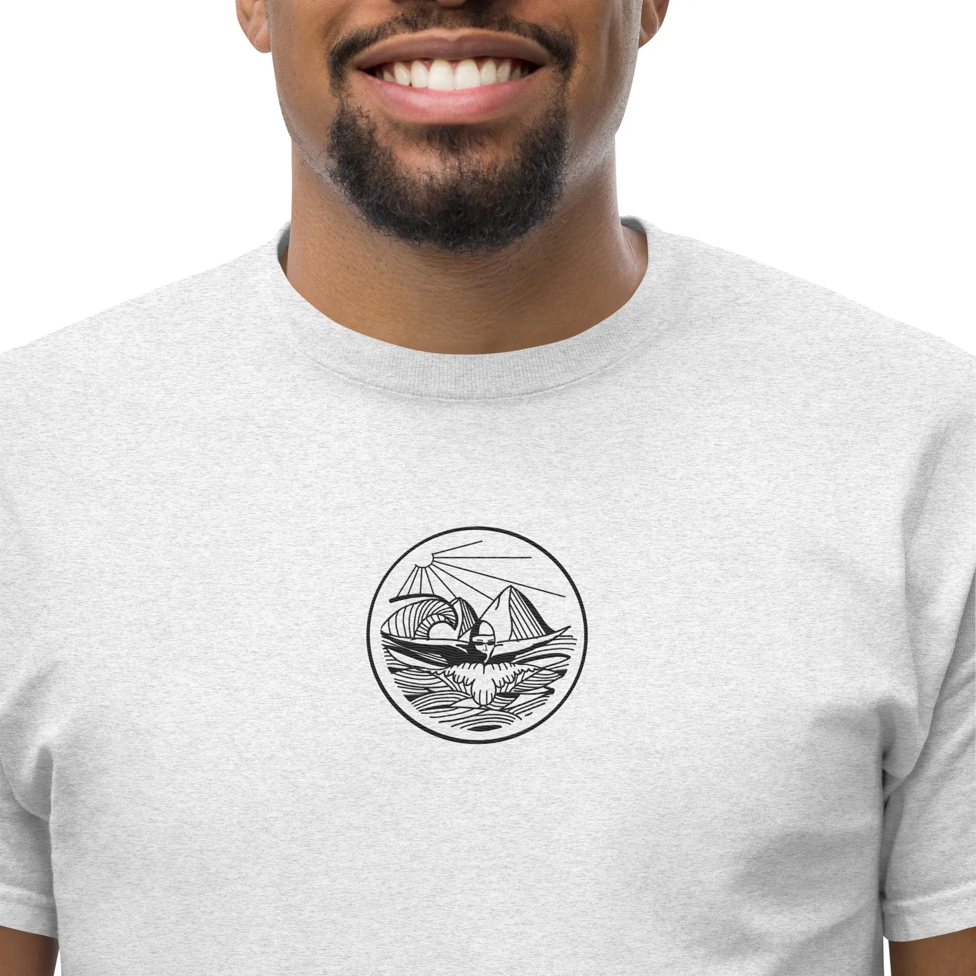Designer Mountain Swimmer Graphic T-Shirt - Unisex Casual Tee for Men & Women | Perfect for Outdoor Adventures, Beach Trips, and Streetwear Fashion