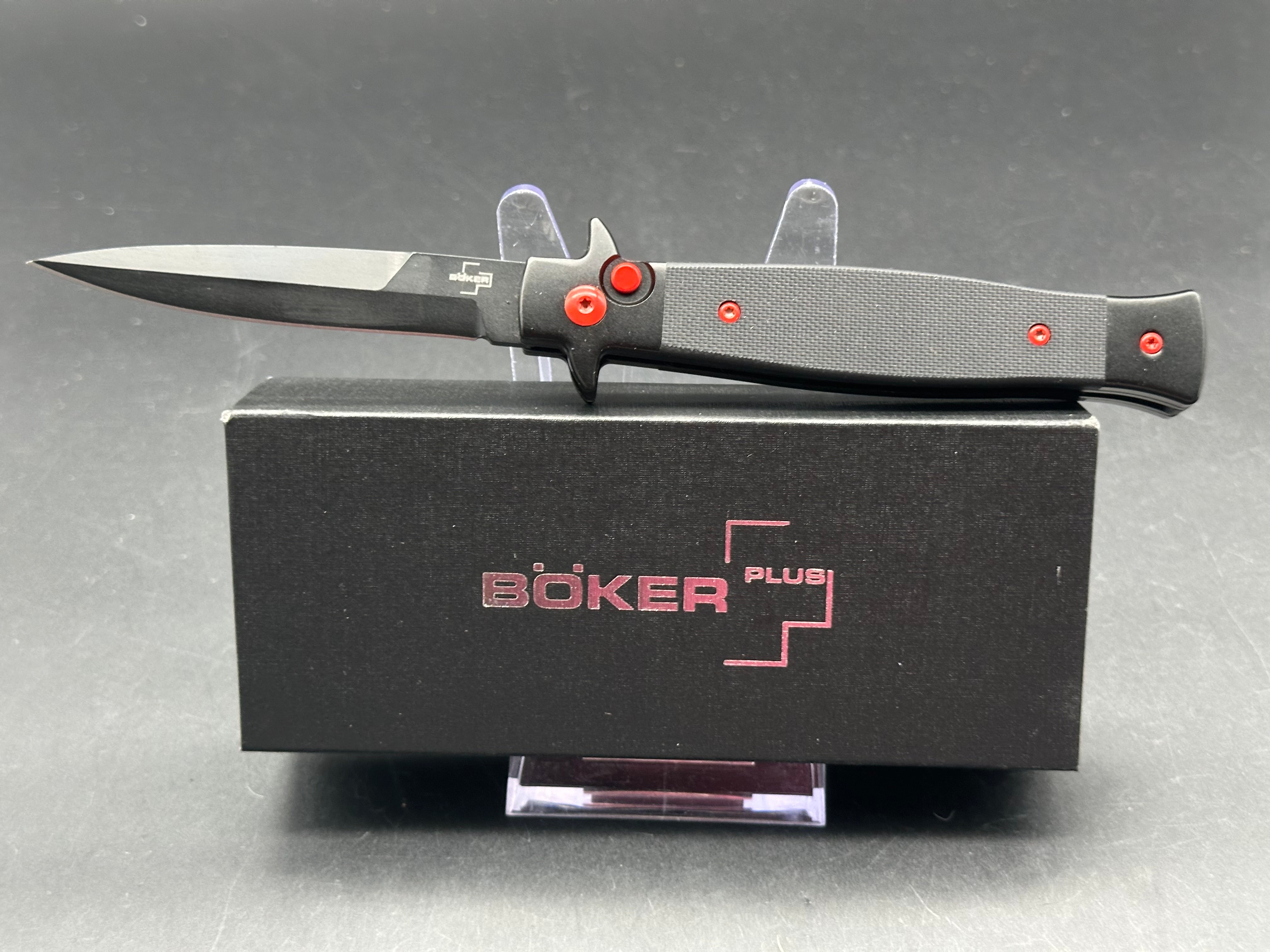 Boker SMKW Exclusive Vendetta Automatic Stiletto Knife - Tactical Folding Knife for Outdoor, Camping & EDC (Everyday Carry)