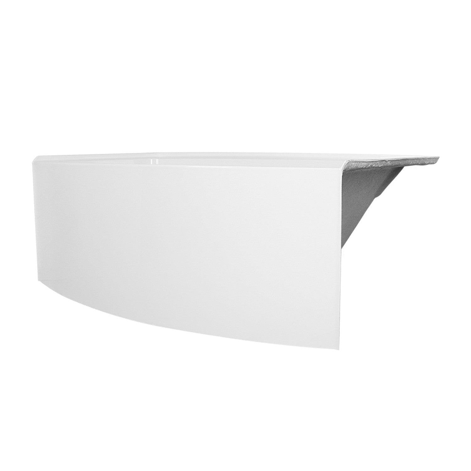Aqua Eden 66-Inch Acrylic Curved Rectangular Apron 3-Wall Alcove Bathtub - Left Hand Drain, Glossy White - Perfect for Small Bathrooms & Modern Home Spa Experience