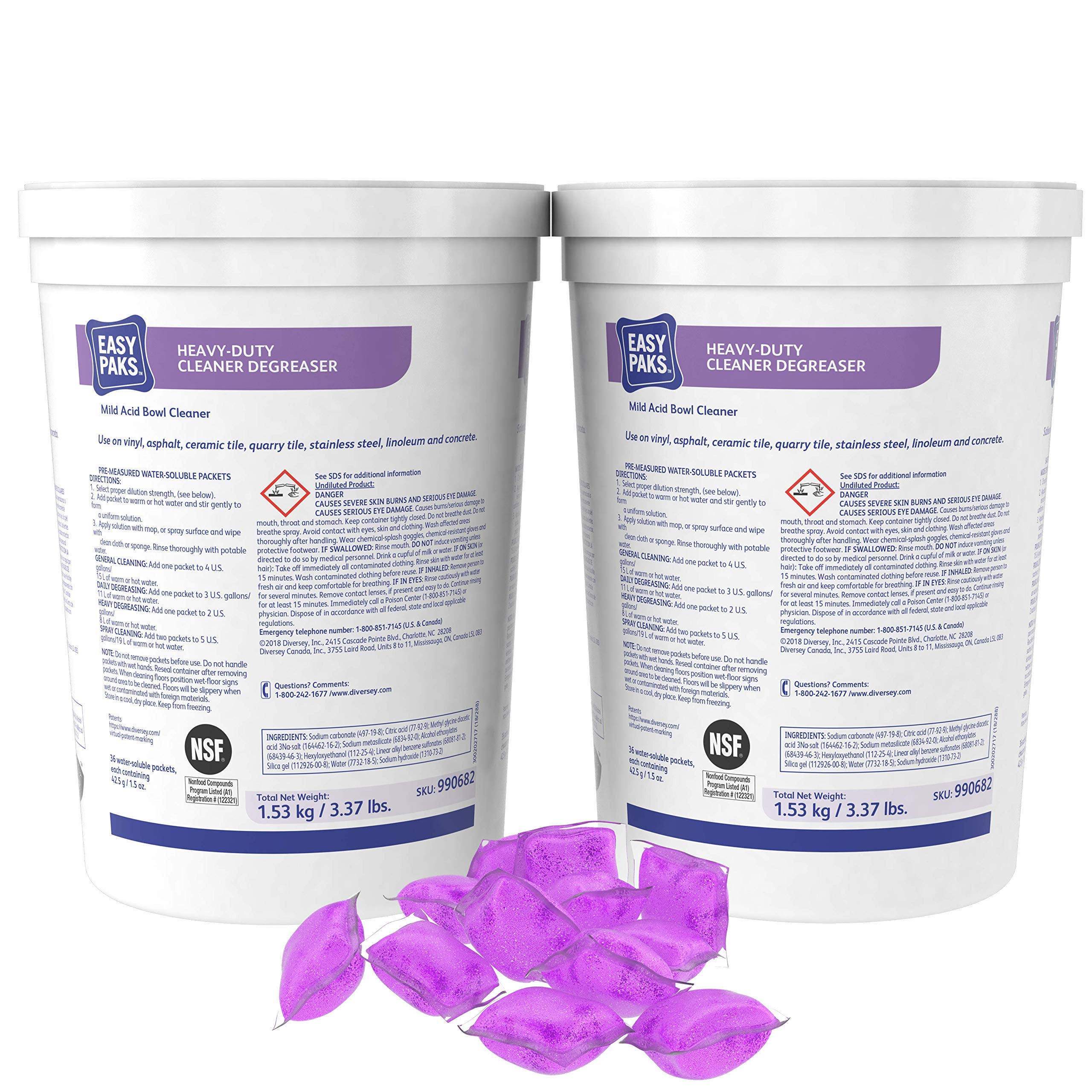 Easy Paks Heavy Duty Cleaner & Degreaser Packets - 1.5 Ounce (72 Count/Case) - Industrial Strength for Kitchen, Garage & Workshop Cleaning