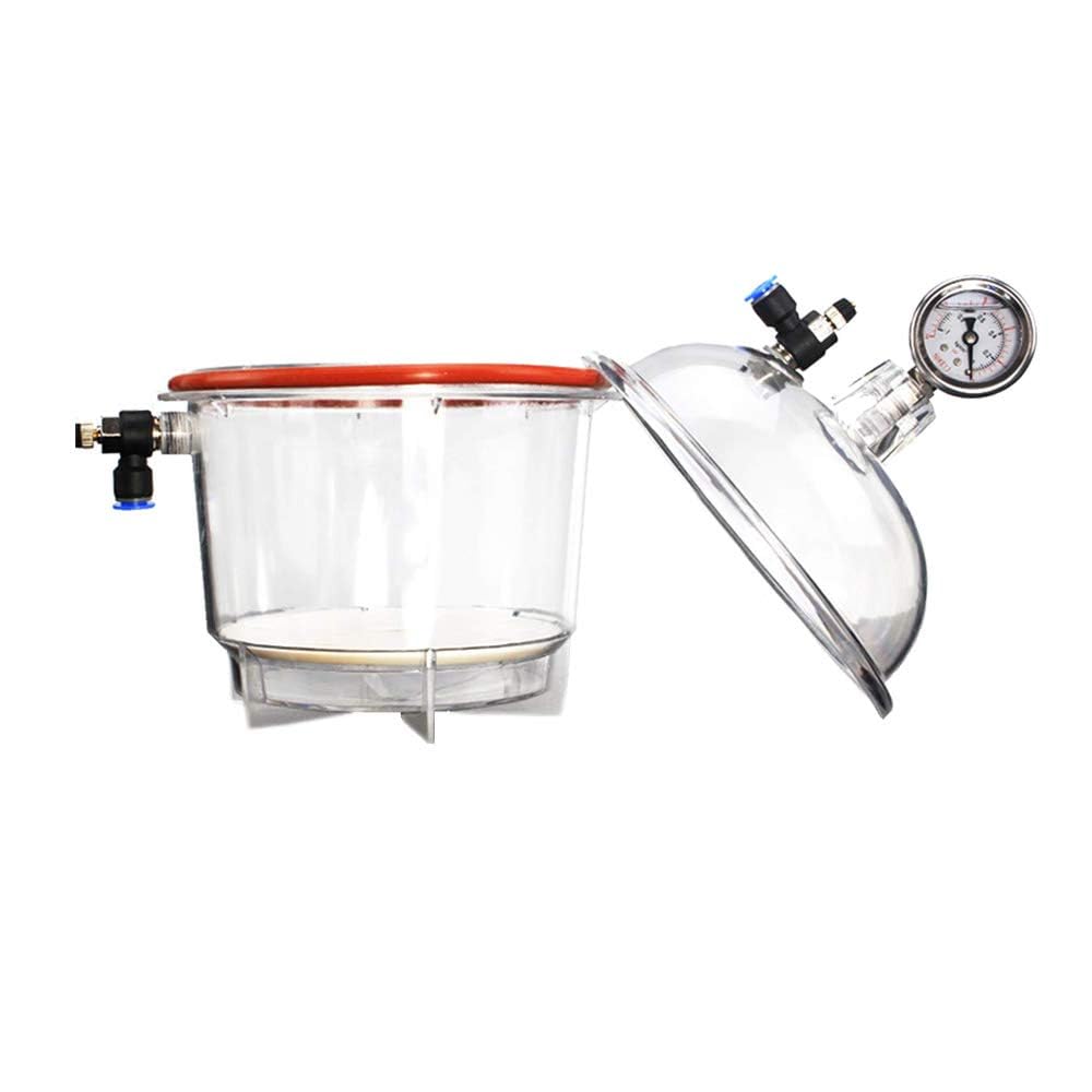 150MM Polycarbonate Vacuum Dryer for Laboratory Use - High-Quality Dessicator with Double Valve & Pressure Gauge - Ideal for Chemical Storage, Moisture-Sensitive Materials & Vacuum Drying (150MM Inner Diameter)