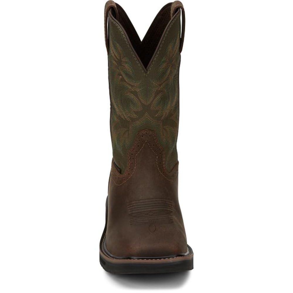 Justin Men's Stampede Driller Steel Toe Work Boots - Durable Safety Shoes for Construction, Warehouse & Outdoor Work
