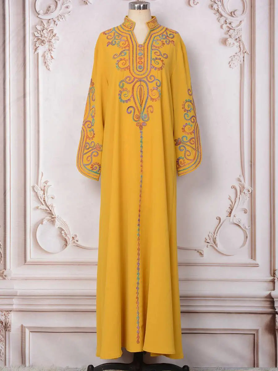 Elegant Rope Embroidery Eid Caftan Dress for Women - Moroccan Kaftan #25228 | Perfect for Eid Celebrations, Weddings & Special Occasions