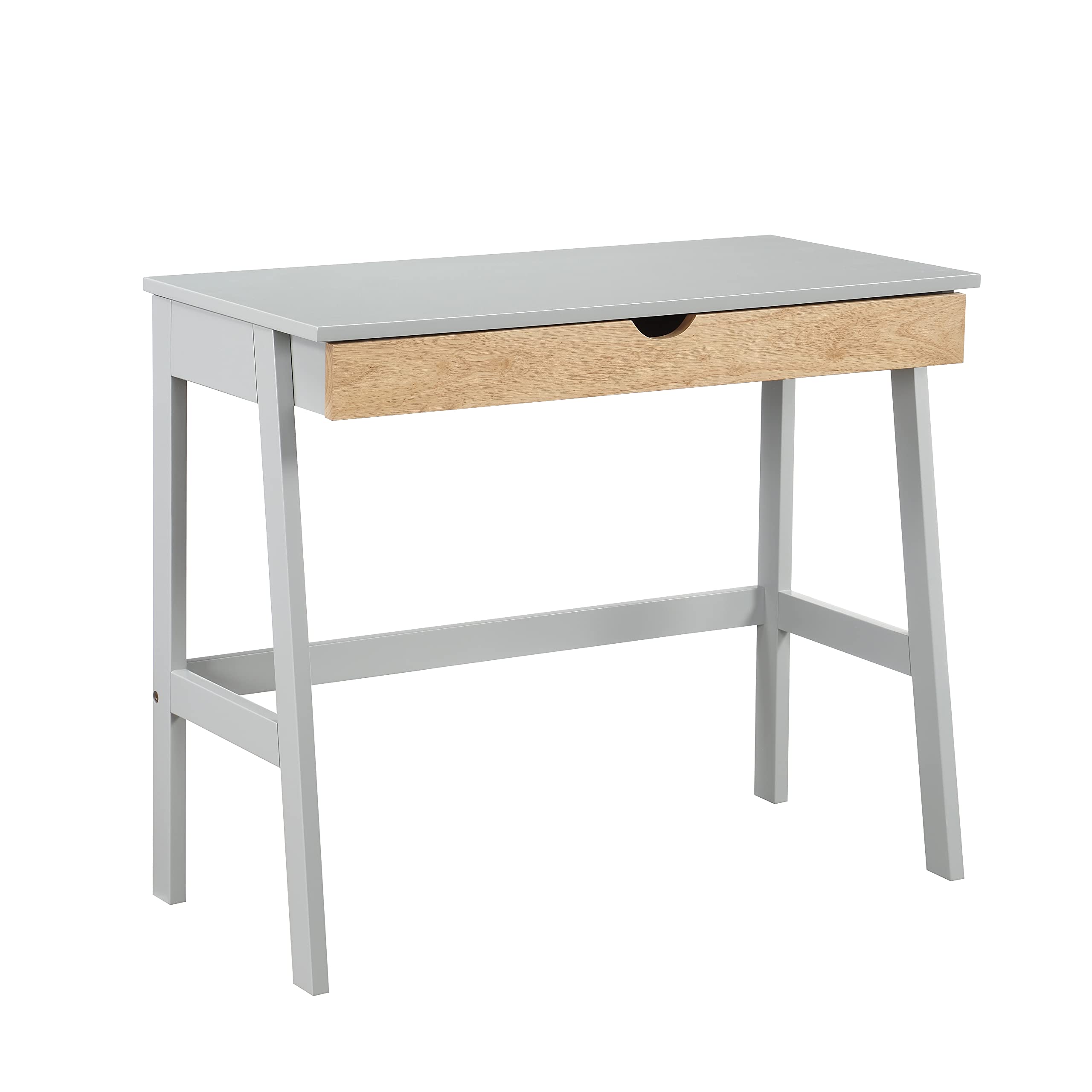 Olive & Opie Hilton Desk - Modern Gray & Natural Wood Writing Desk for Home Office, Study, or Workspace | Stylish & Functional Workstation for Professionals & Students