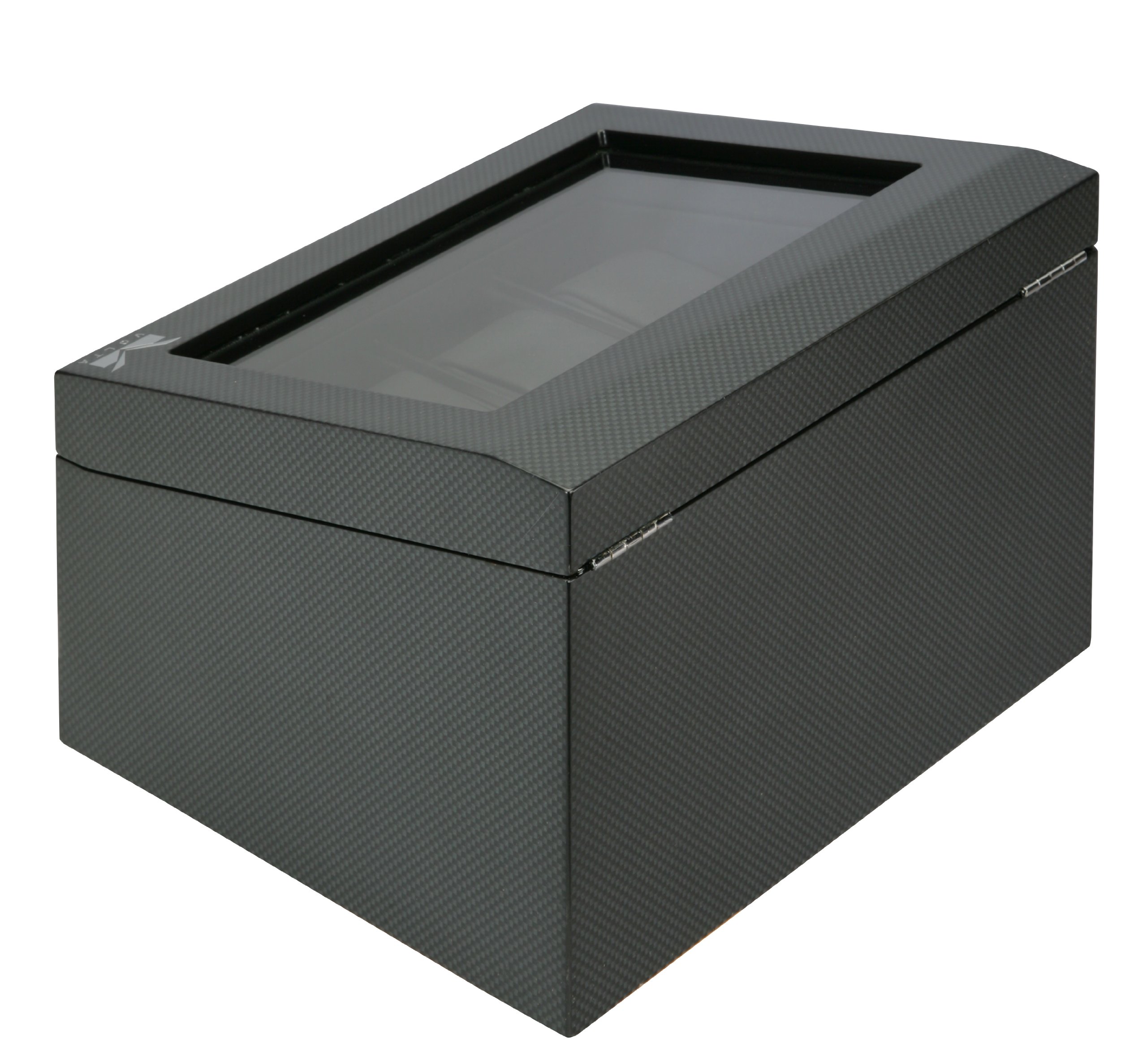 VOLTA Carbon Fiber Watch Case for 8 Watches - Black Lockable Jewelry Storage Box with Drawer, Modern Style - Perfect for Watch Collectors, Travel & Home Display