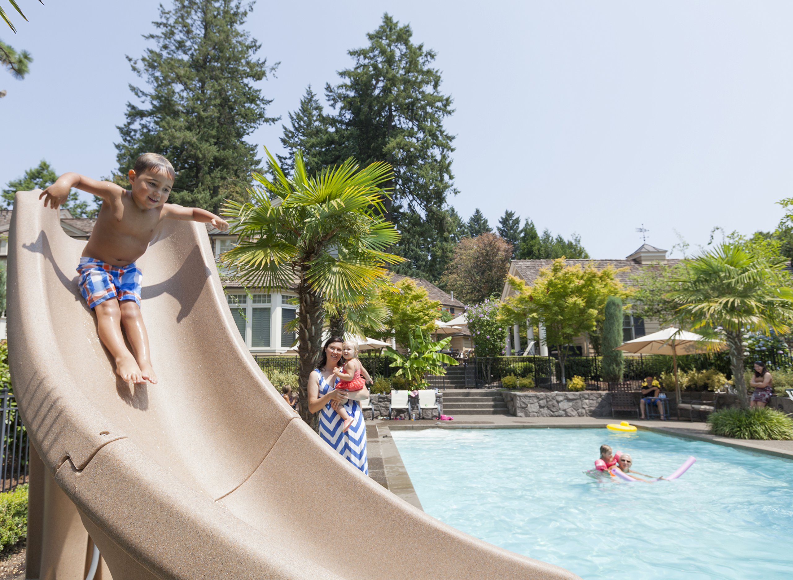 S.R. Smith 670-209-58124 Typhoon Right Curve Pool Slide, Gray Granite - Perfect for Backyard Pools and Water Parks