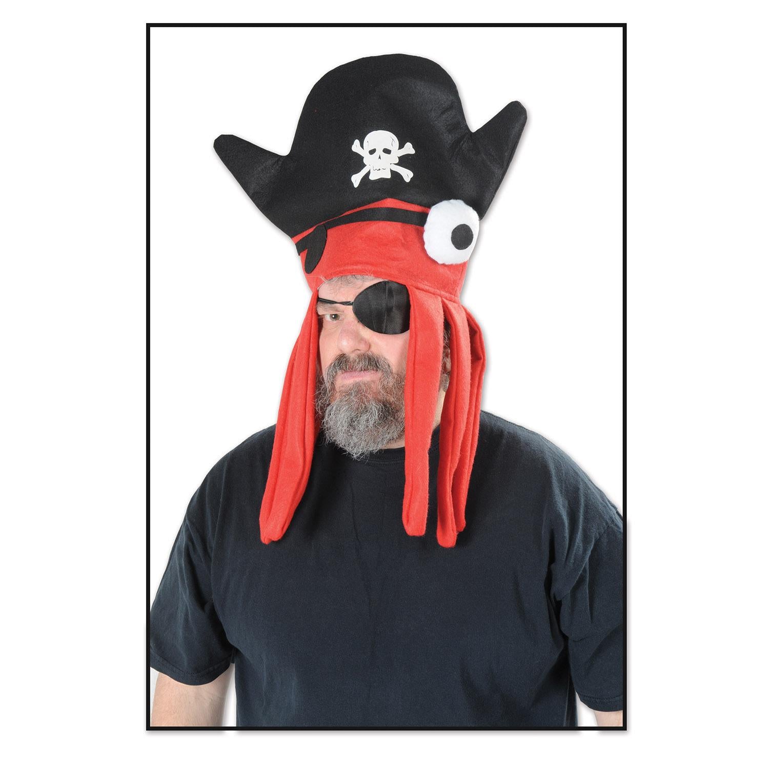 12 Pack Beistle Felt Pirate Squid Hat - Fun Costume Accessory for Halloween, Pirate Parties & Themed Events