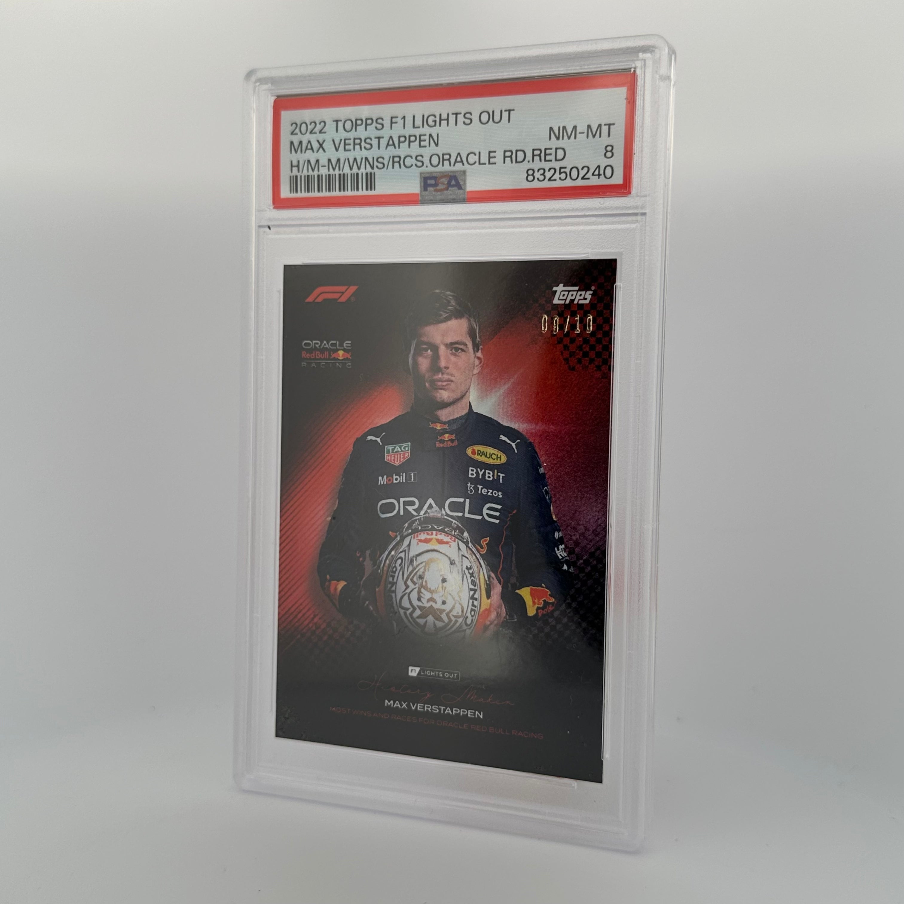 PSA 8 9/10 Max Verstappen History Maker - Most Wins & Races for Oracle Red Bull Racing - Limited Edition Collectible Card for Formula 1 Fans & Sports Memorabilia Collectors - Perfect for Display, Investment & F1 Enthusiasts