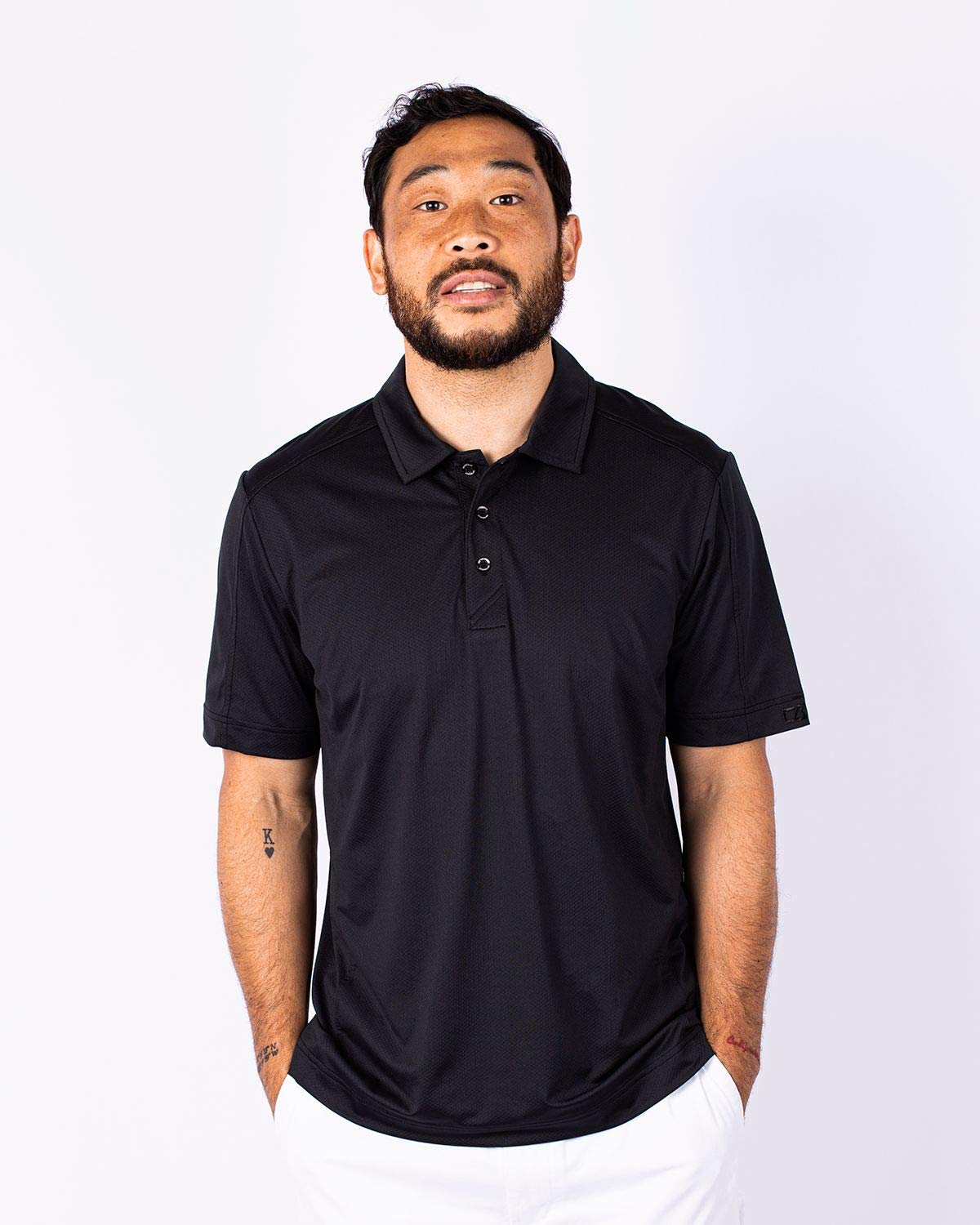 Cutter & Buck Men's Big & Tall Stretch Polo Shirt - Comfortable Textured Fabric for Golf, Business & Casual Wear