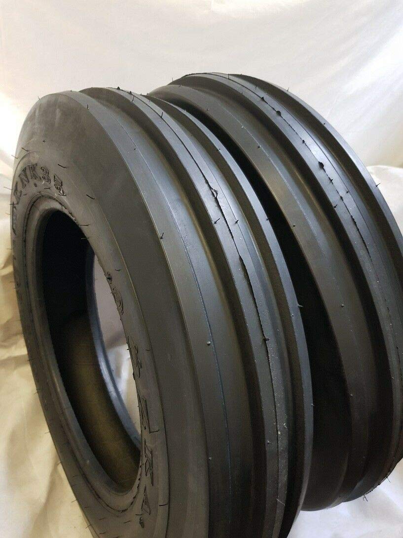 6.50-16 KNK-35 Farm Tractor Tires (2 Tires + 2 Tubes) - 6 Ply 3-Rib Heavy Duty Tractor Tires for Agricultural Equipment - Perfect for Farming, Tractor Replacement & Off-Road Use
