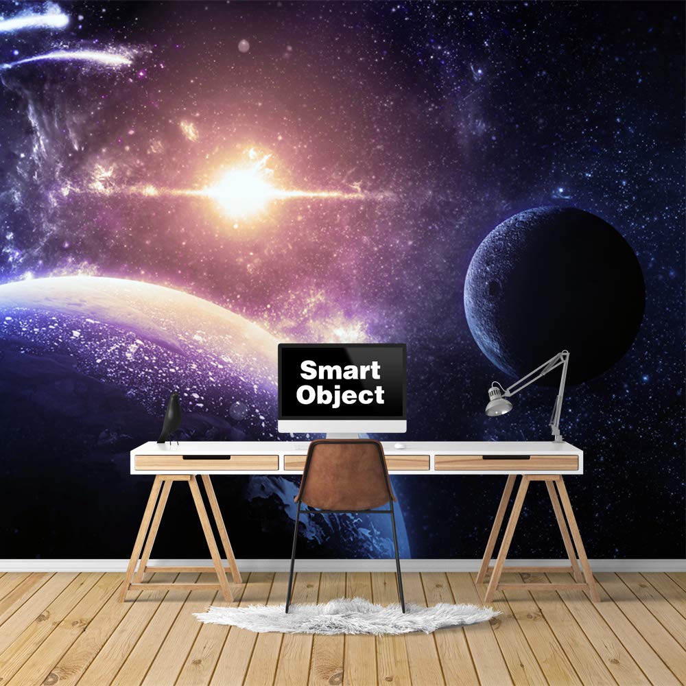 Removable Peel and Stick Wallpaper - Space Themed Wall Murals for Bedroom (100x144 inches) - Giant Planets & Universe Design - Perfect for Kids Room, Nursery, or Home Office Decor