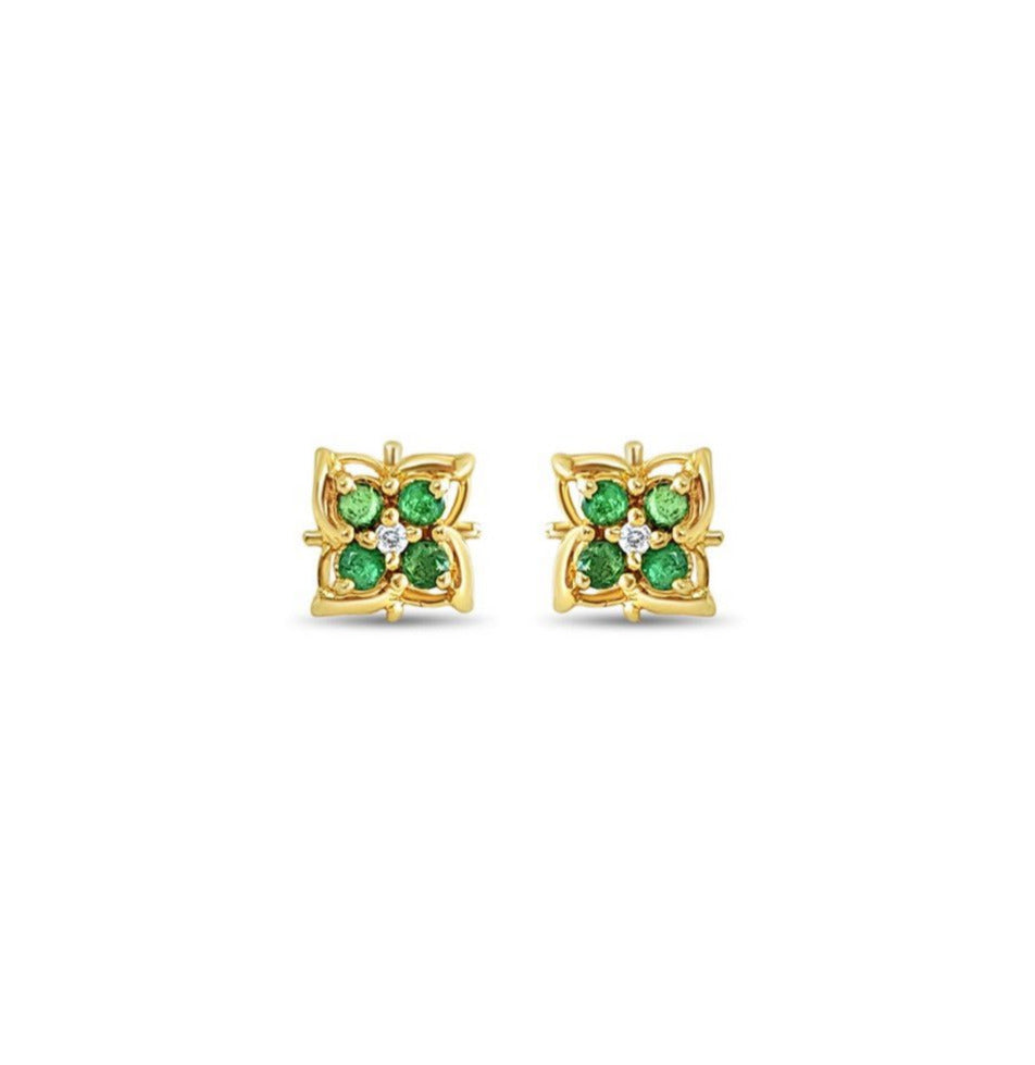 0.33cttw 14k Yellow Gold Emerald Stud Earrings for Women - Elegant Green Gemstone Jewelry for Everyday Wear, Gift Giving & Special Occasions