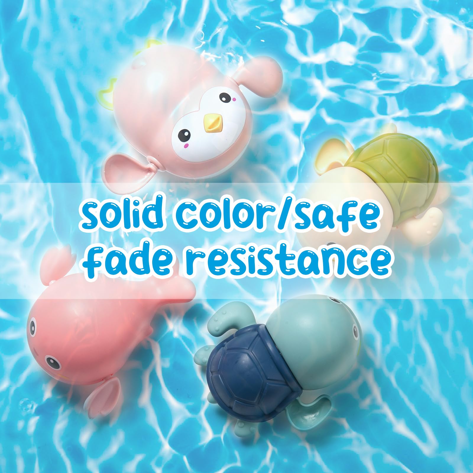 **Best Baby Bath Toys for Toddlers 1-3 Years - 4 Pack Floating Wind-Up Swimming Toys for Kids 1-5, Fun Bathroom & Pool Water Toys for Boys & Girls - Perfect Infant Gifts for 6-12 Months (Turtle Design) - Ideal for Bathtime, Showers & Pool Play**