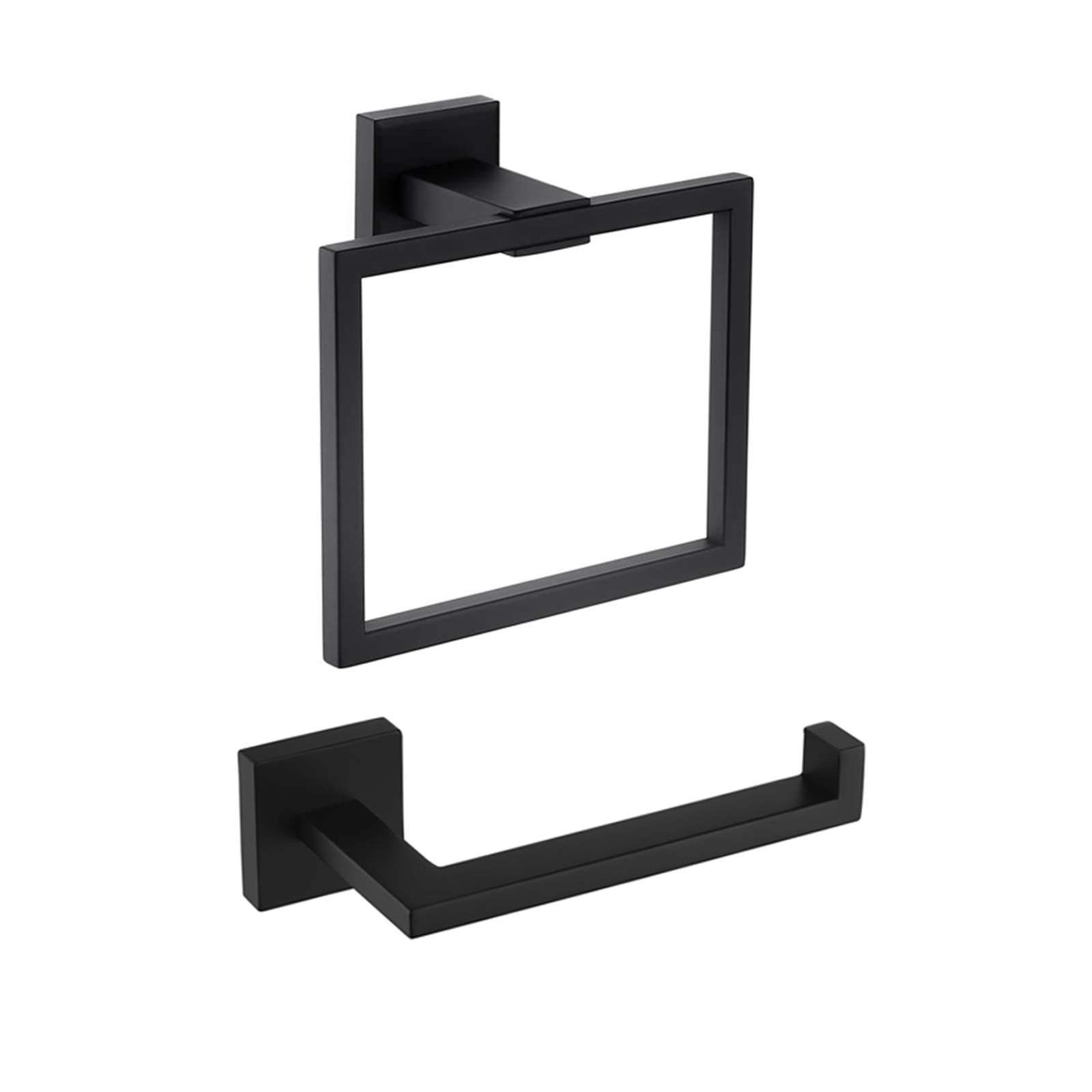 KES 2-Piece Bathroom Hardware Set - Stainless Steel Toilet Paper Holder & Towel Ring, Wall Mount Matte Black (LA225BKDG-22) | Durable SUS 304 for Modern Bathrooms, Powder Room & Guest Bath Decor