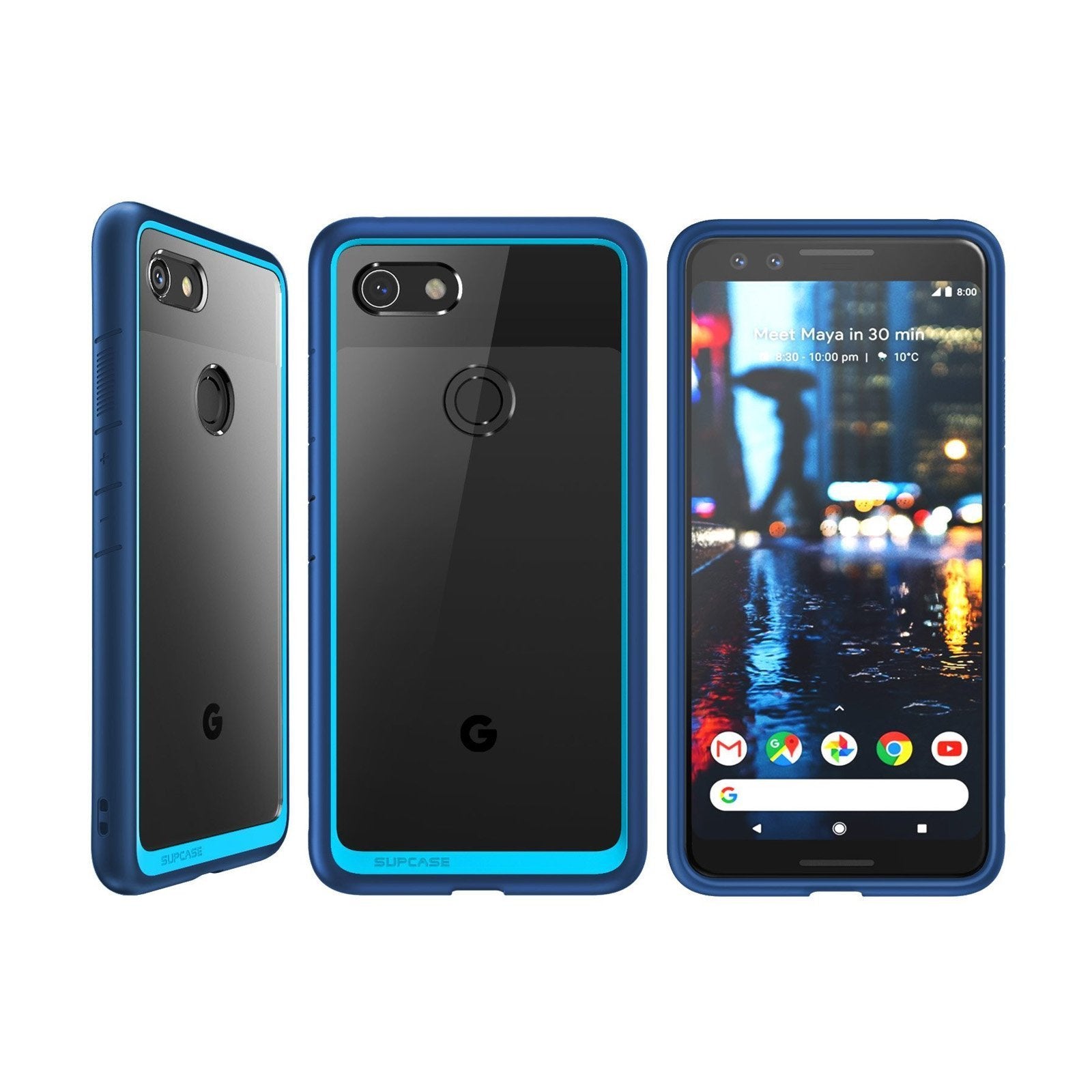 Google Pixel 3 Unicorn Beetle Style Protective Clear Case with Shock-Absorbing TPU Bumper in Blue - Slim Fit, Scratch-Resistant Cover for Everyday Protection (Perfect for Work, Travel & Outdoor Activities)