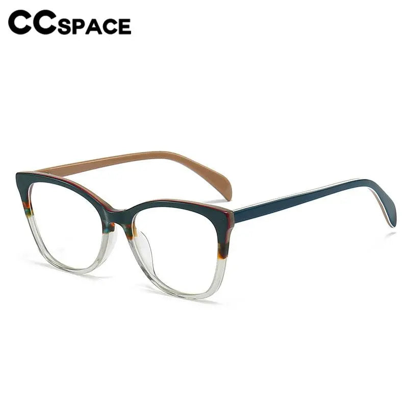 CCspace Unisex Full Rim Square Acetate Eyeglasses 56941 - Stylish & Durable Frame for Men & Women - Perfect for Work, Reading & Fashion Accessories