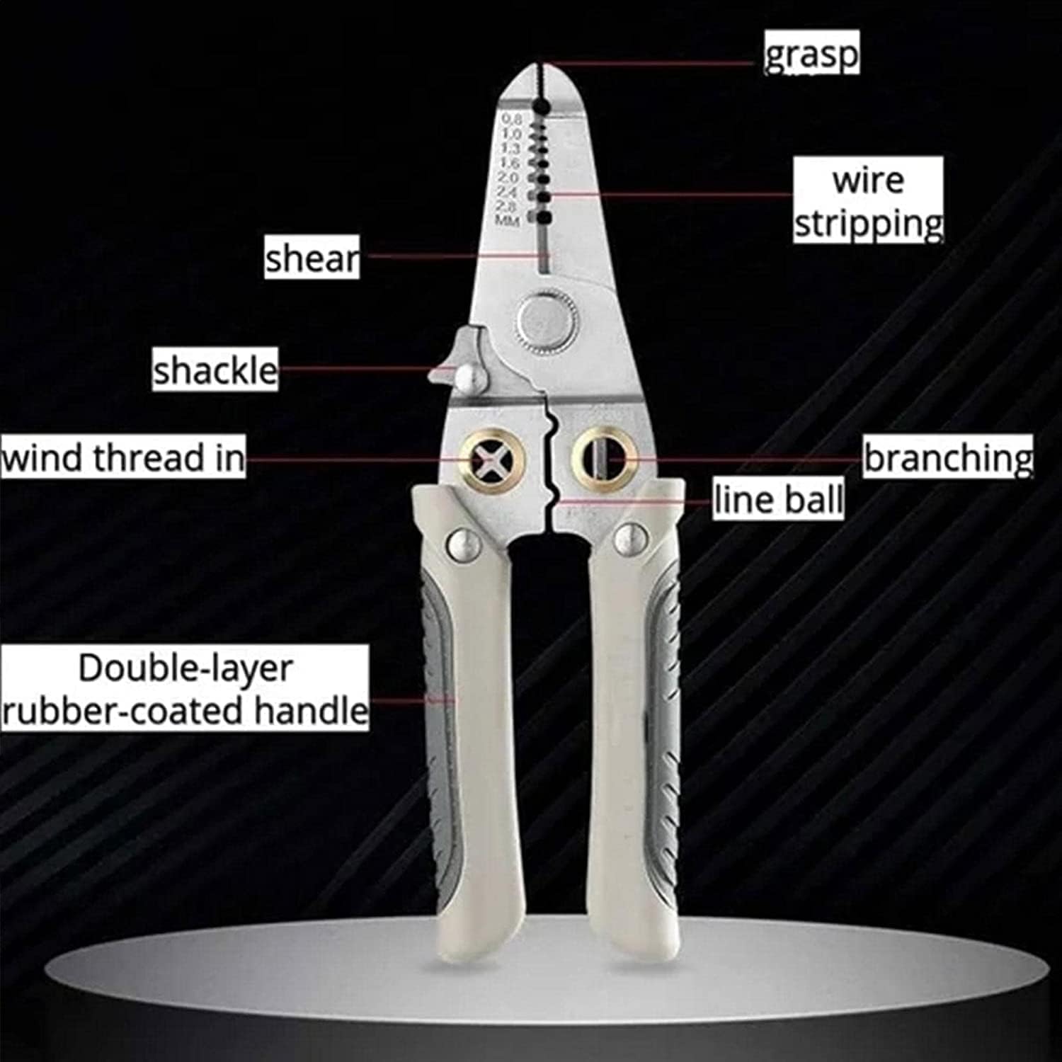 6-in-1 Multifunction Electrician Wire Plier Tool - Stripping, Cutting, Crimping for Electrical Work