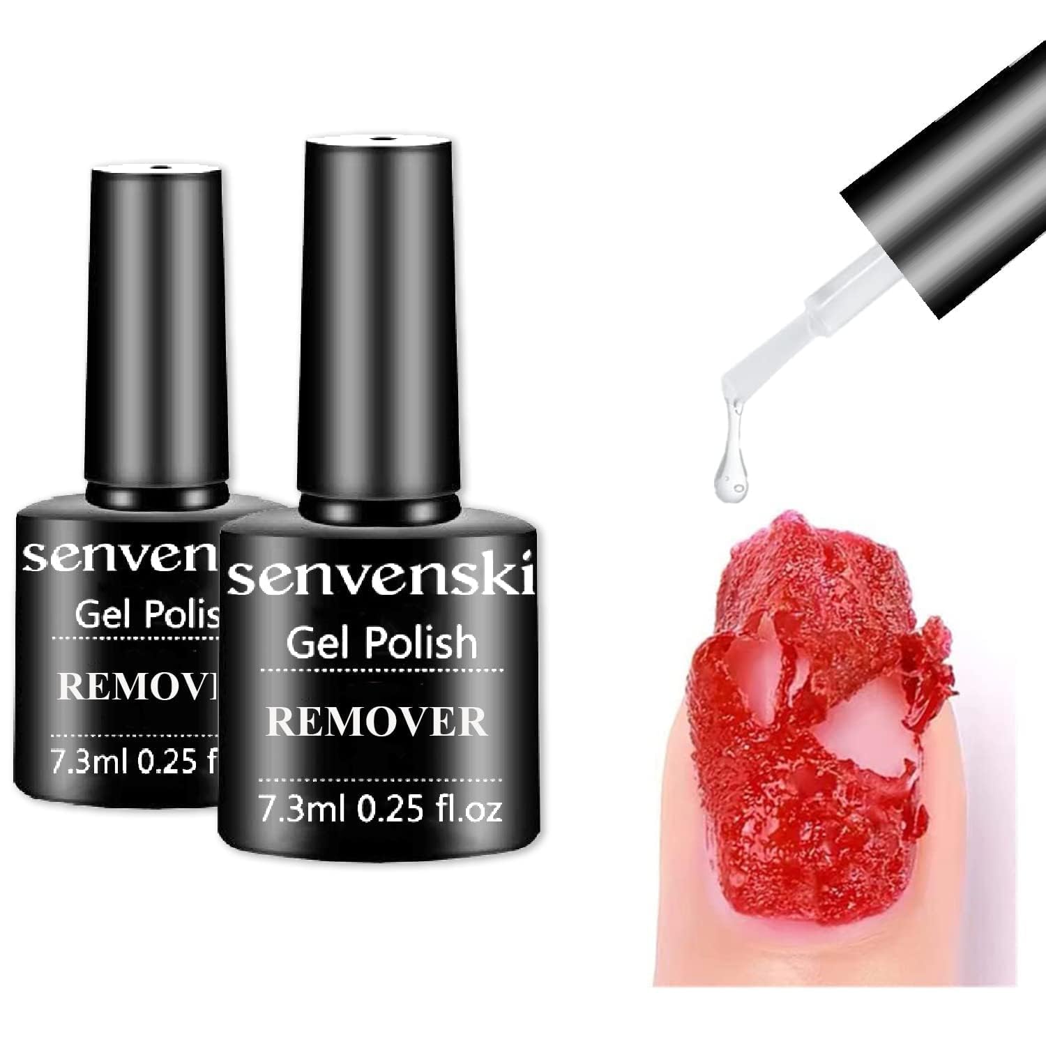 Senvenski Gel Nail Polish Remover Kit - Fast Acting Soak Off Solution for Professional & DIY Manicures | Gentle Formula for Easy Gel Polish Removal at Home & Salon (XJ2-001) | Perfect for Nail Prep, Polish Changes & Salon Quality Results